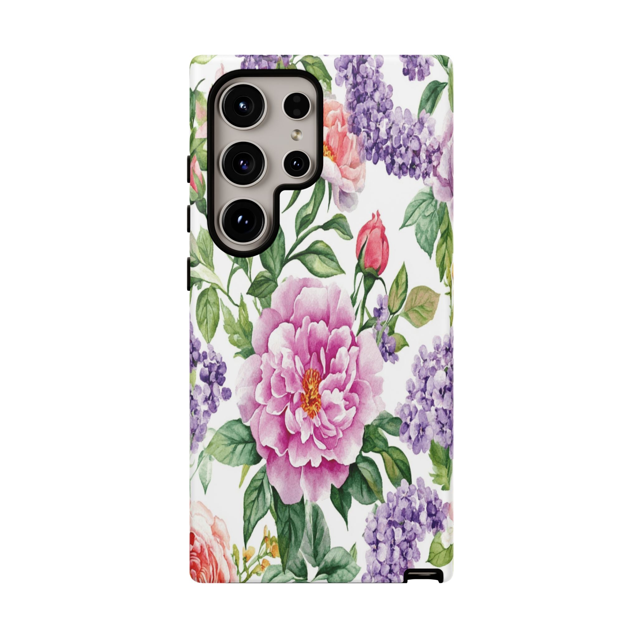 Watercolor Peonies and Lilacs