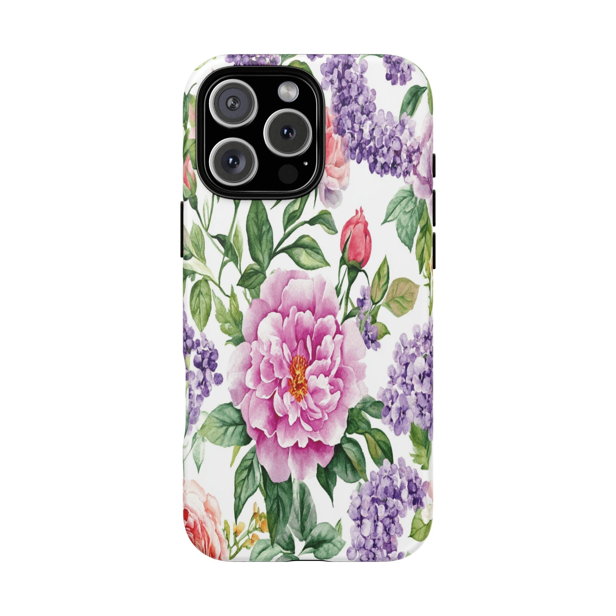 Watercolor Peonies and Lilacs