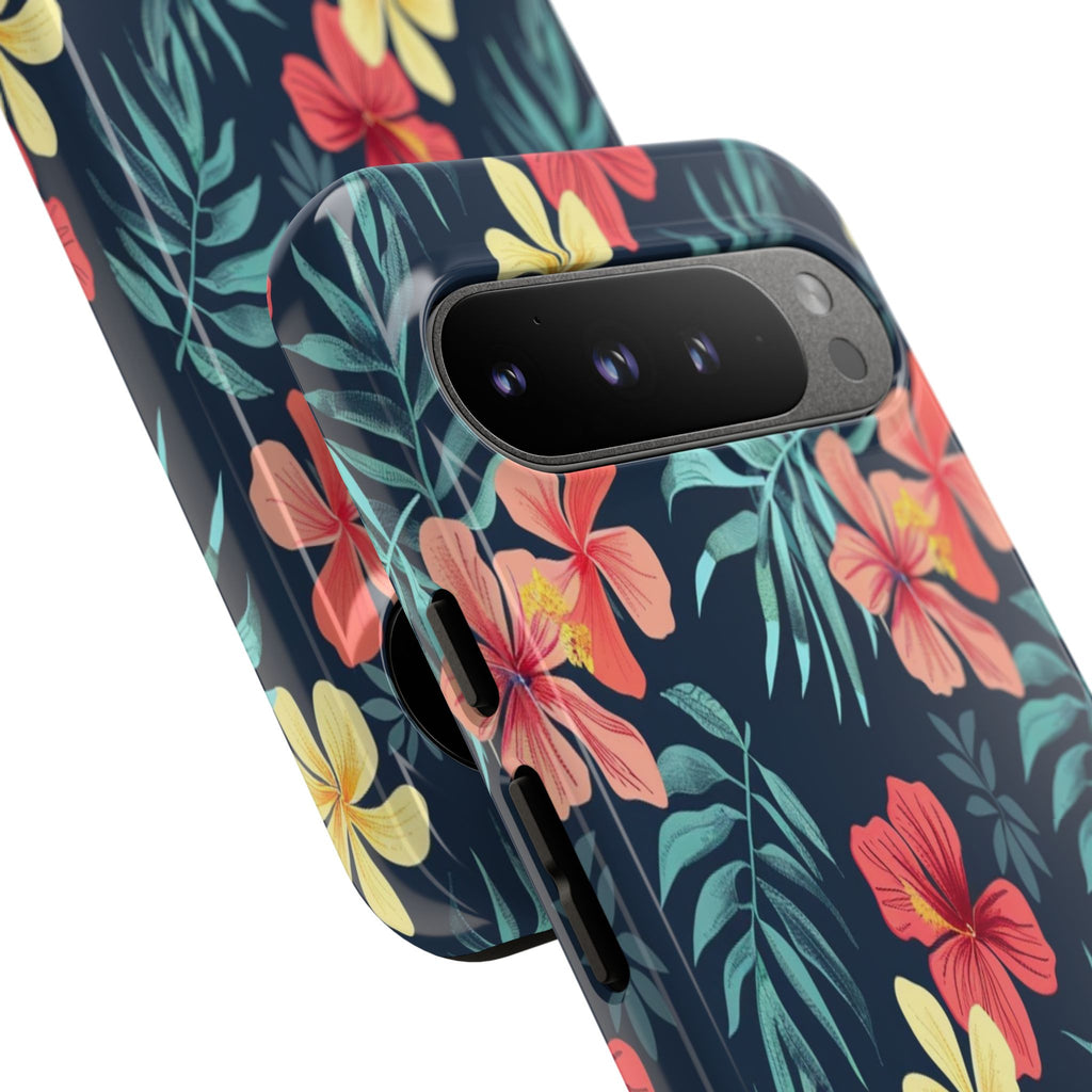Tropical Hibiscus Navy Case