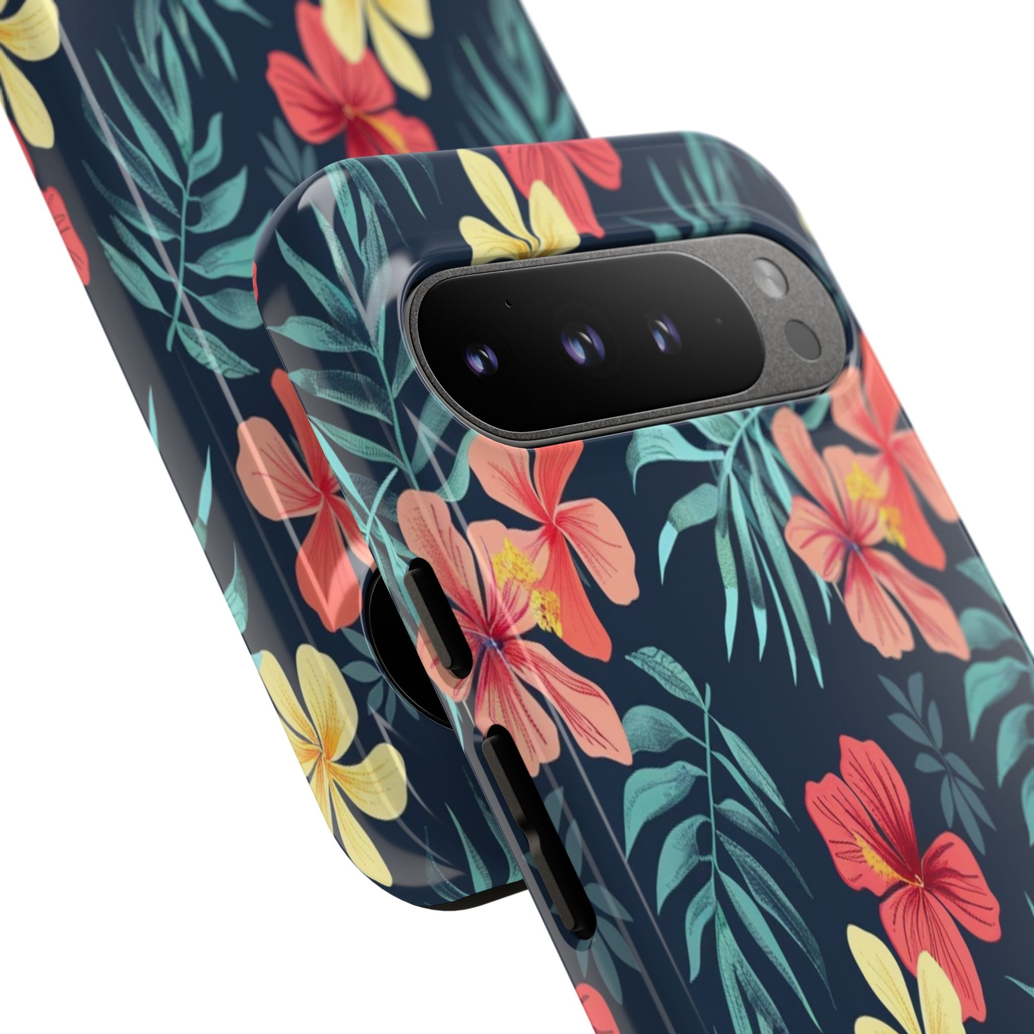 Tropical Hibiscus Navy Case