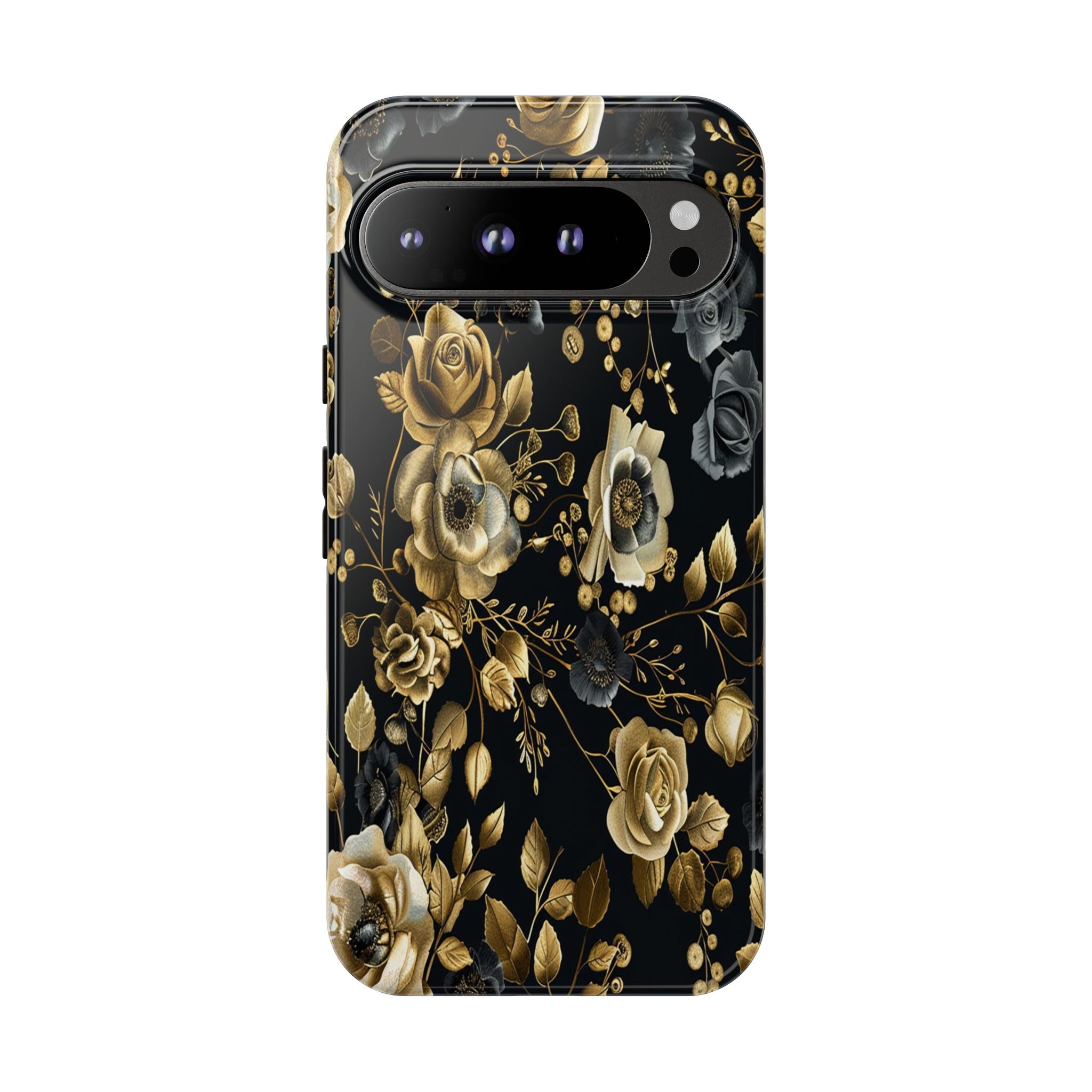 Luxurious Gold Roses on Black