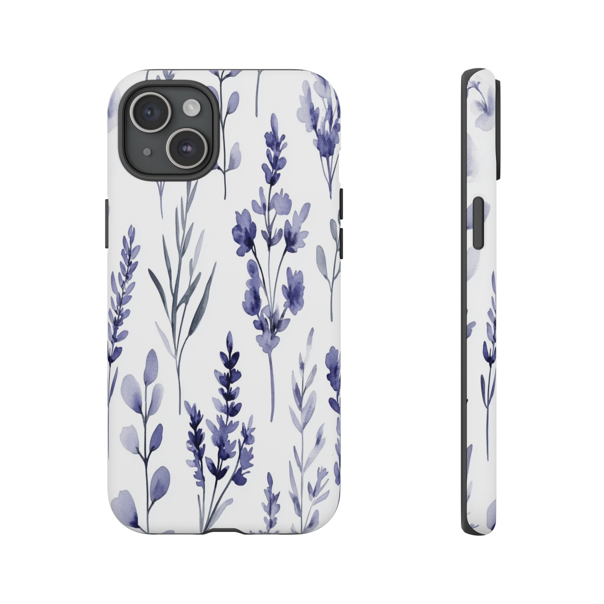 Delicate Purple Botanical Watercolor Floral Pattern