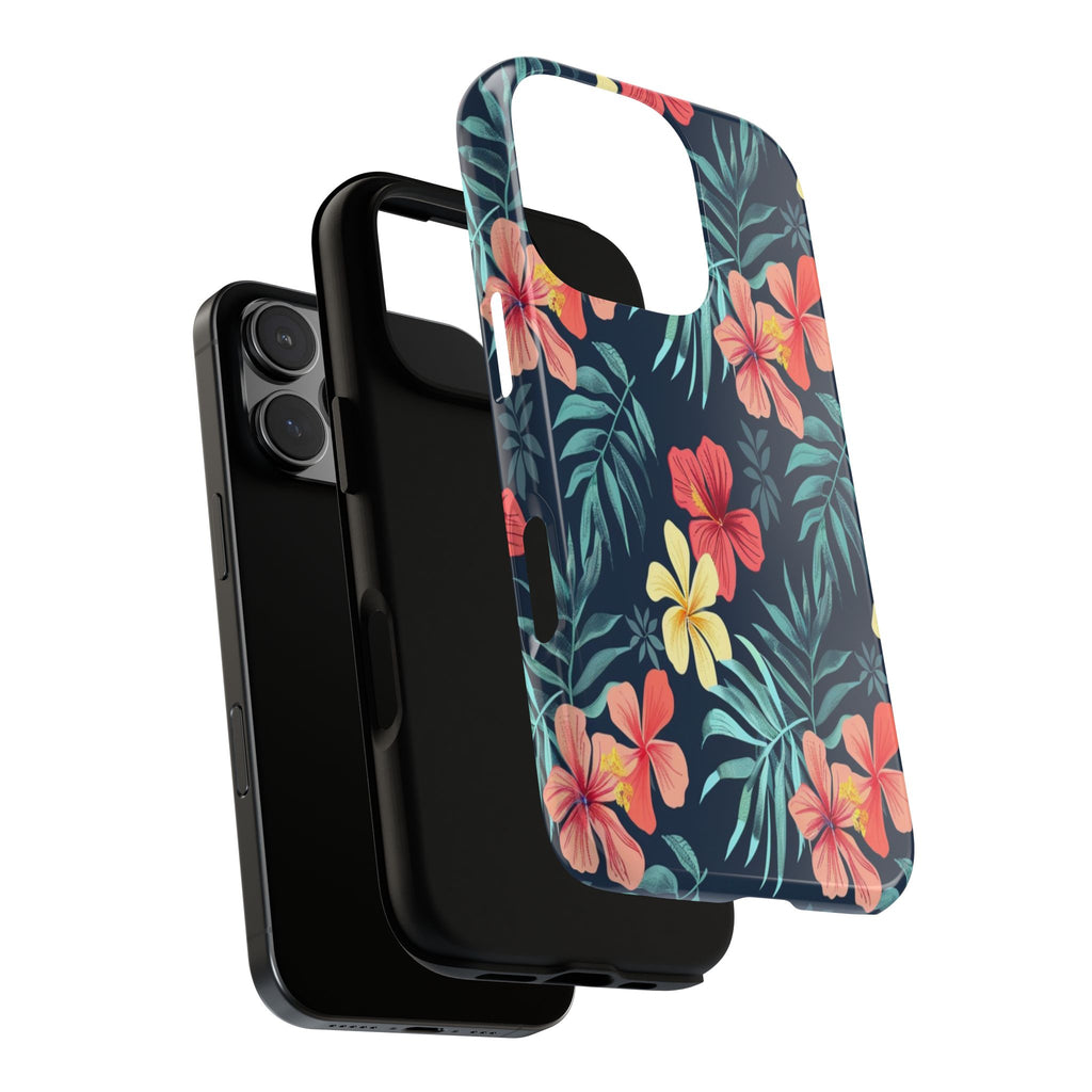 Tropical Hibiscus Navy Case