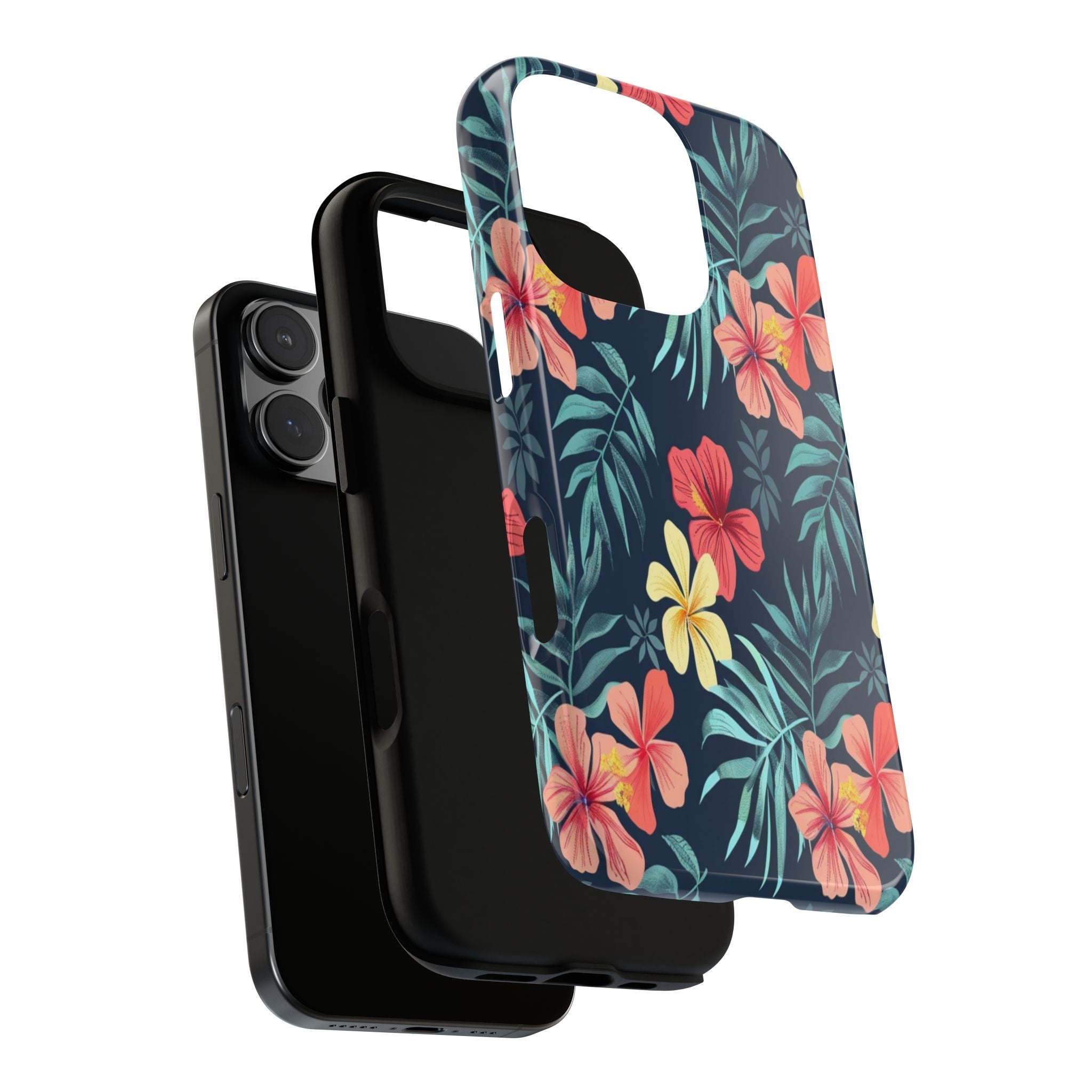 Tropical Hibiscus Navy Case