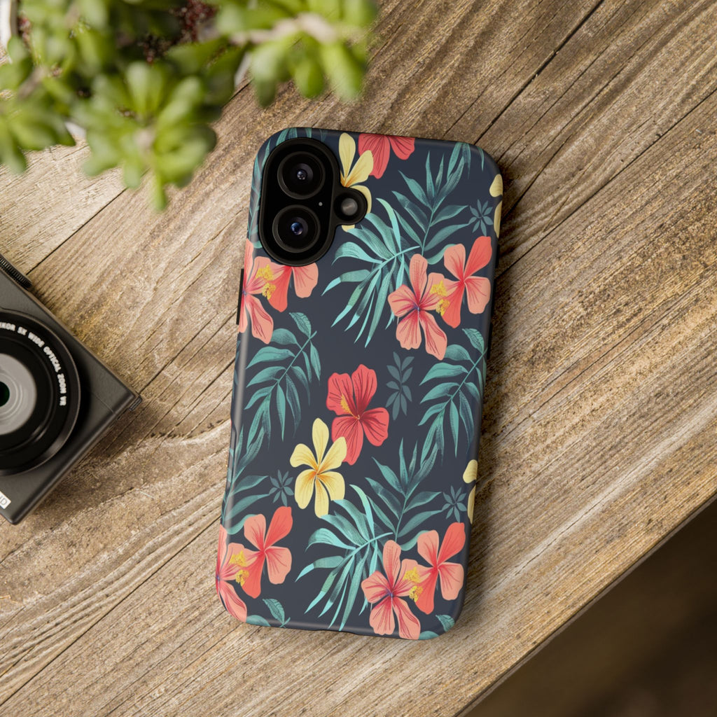 Tropical Hibiscus Navy Case