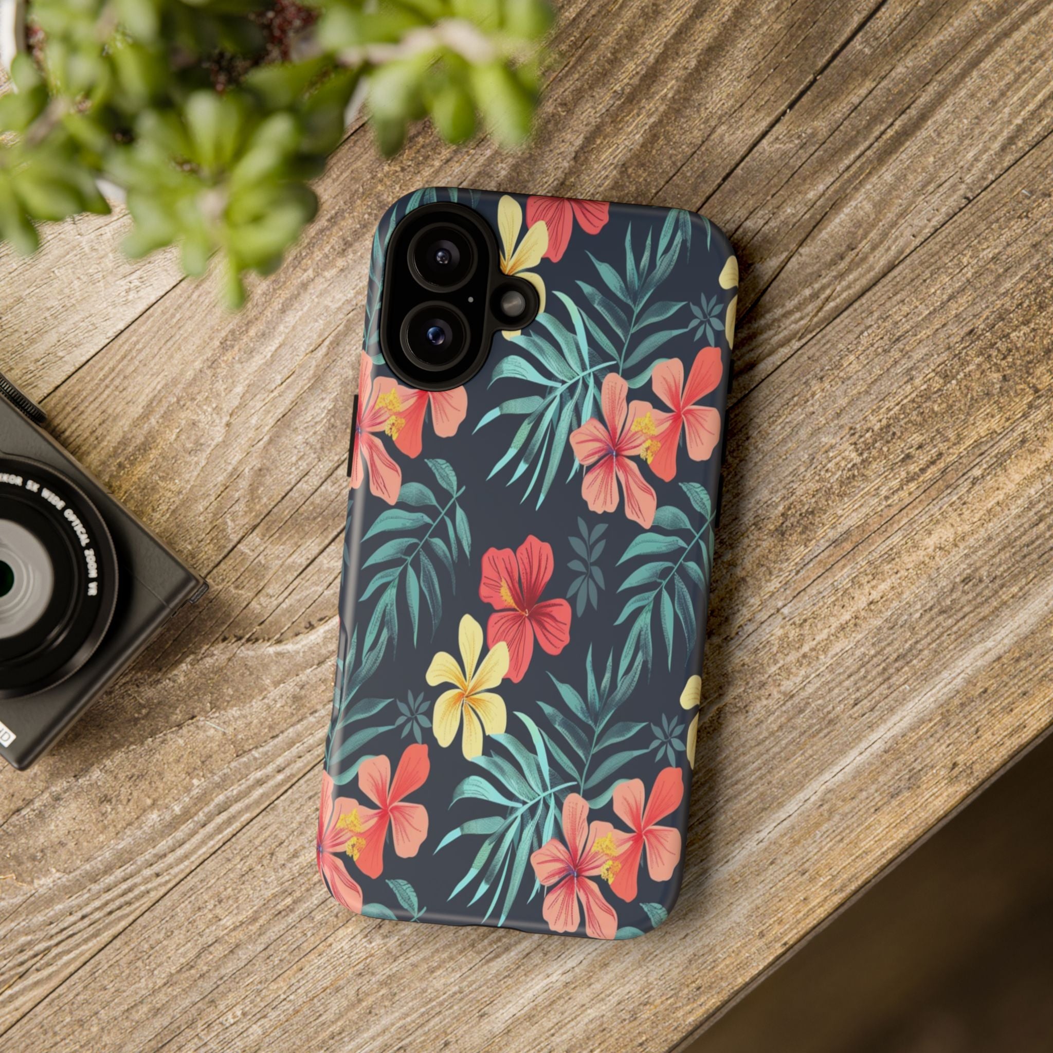 Tropical Hibiscus Navy Case