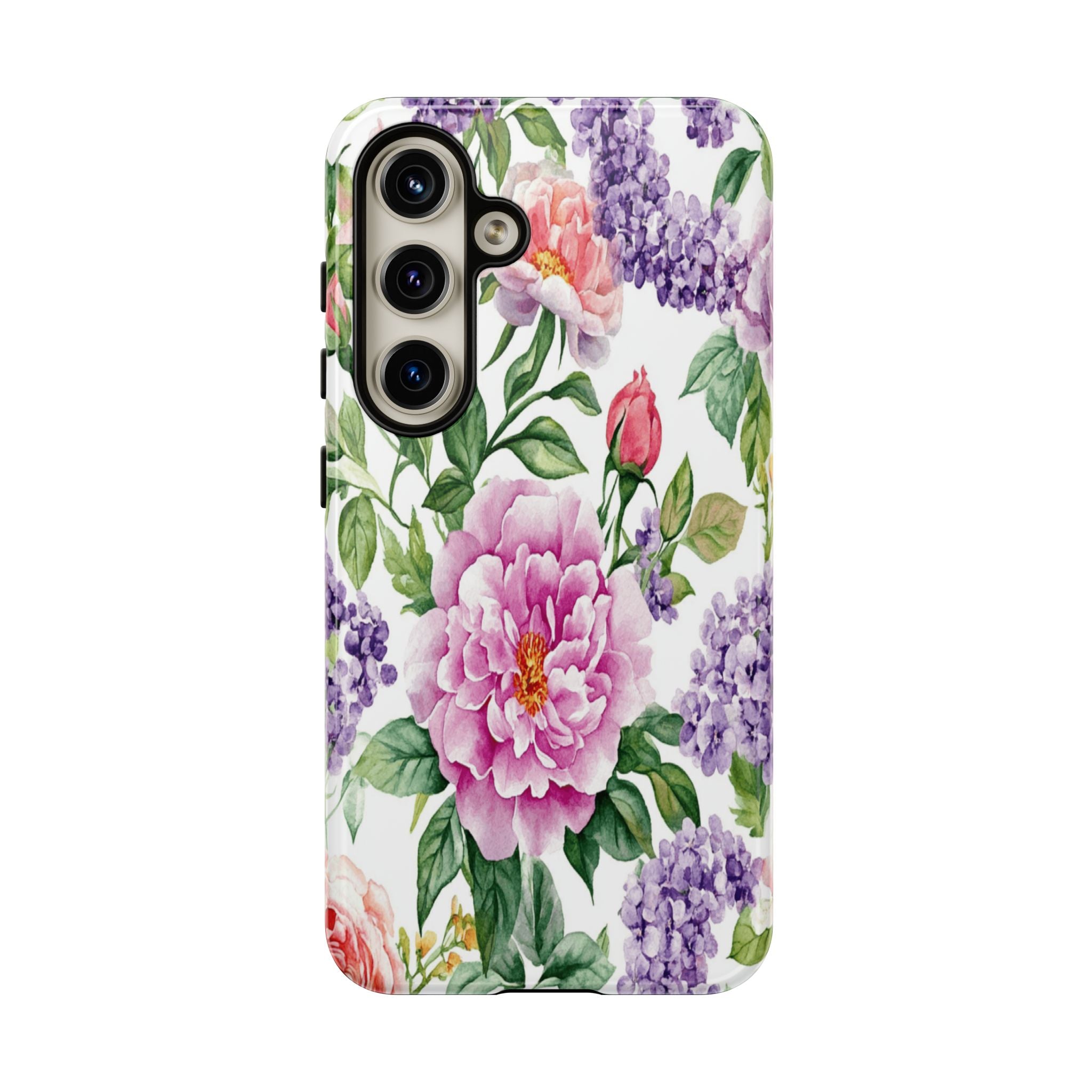 Watercolor Peonies and Lilacs