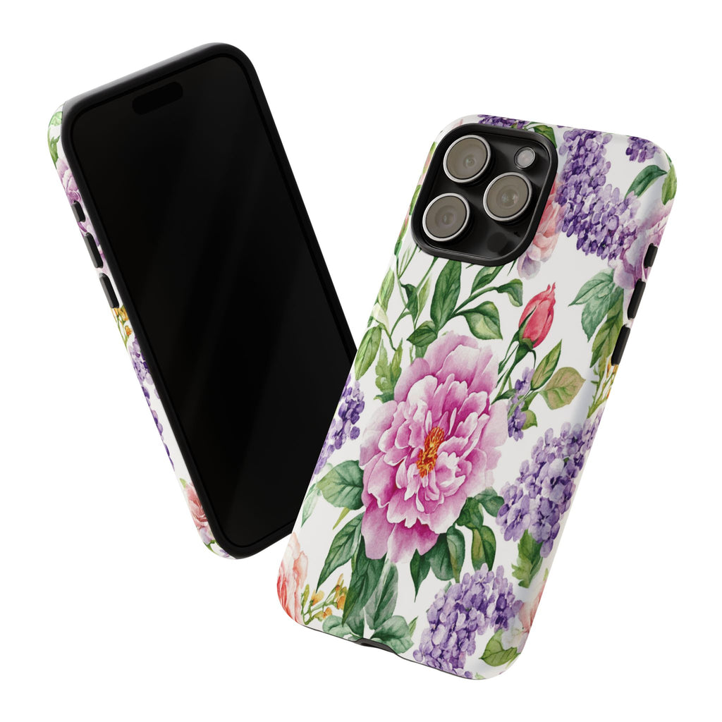 Watercolor Peonies and Lilacs Case