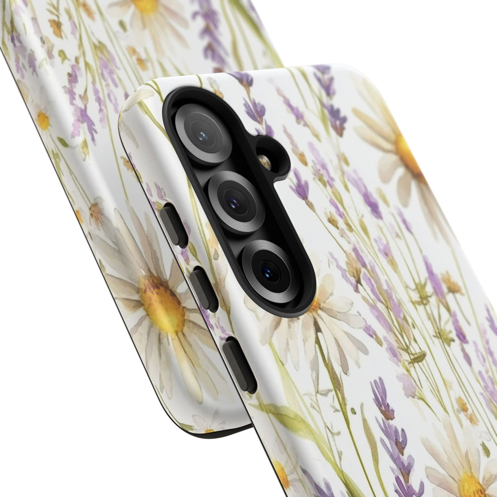 Delicate Watercolor Daisy and Lavender Case