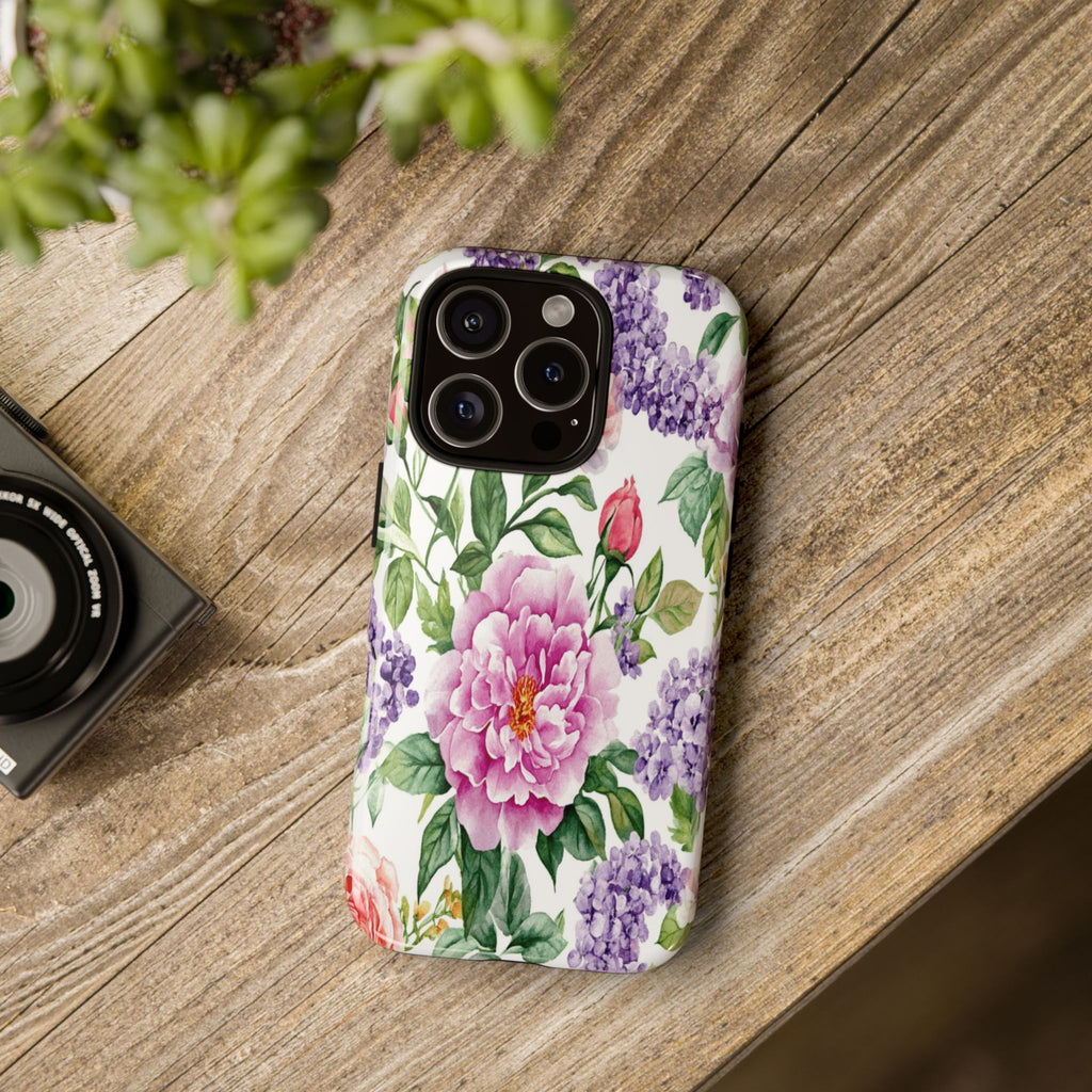 Watercolor Peonies and Lilacs Case