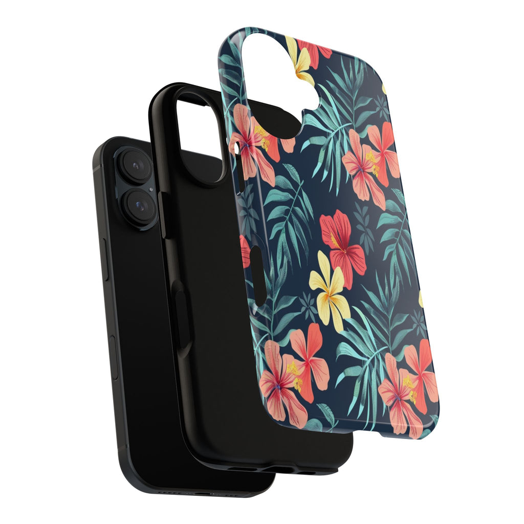 Tropical Hibiscus Navy Case