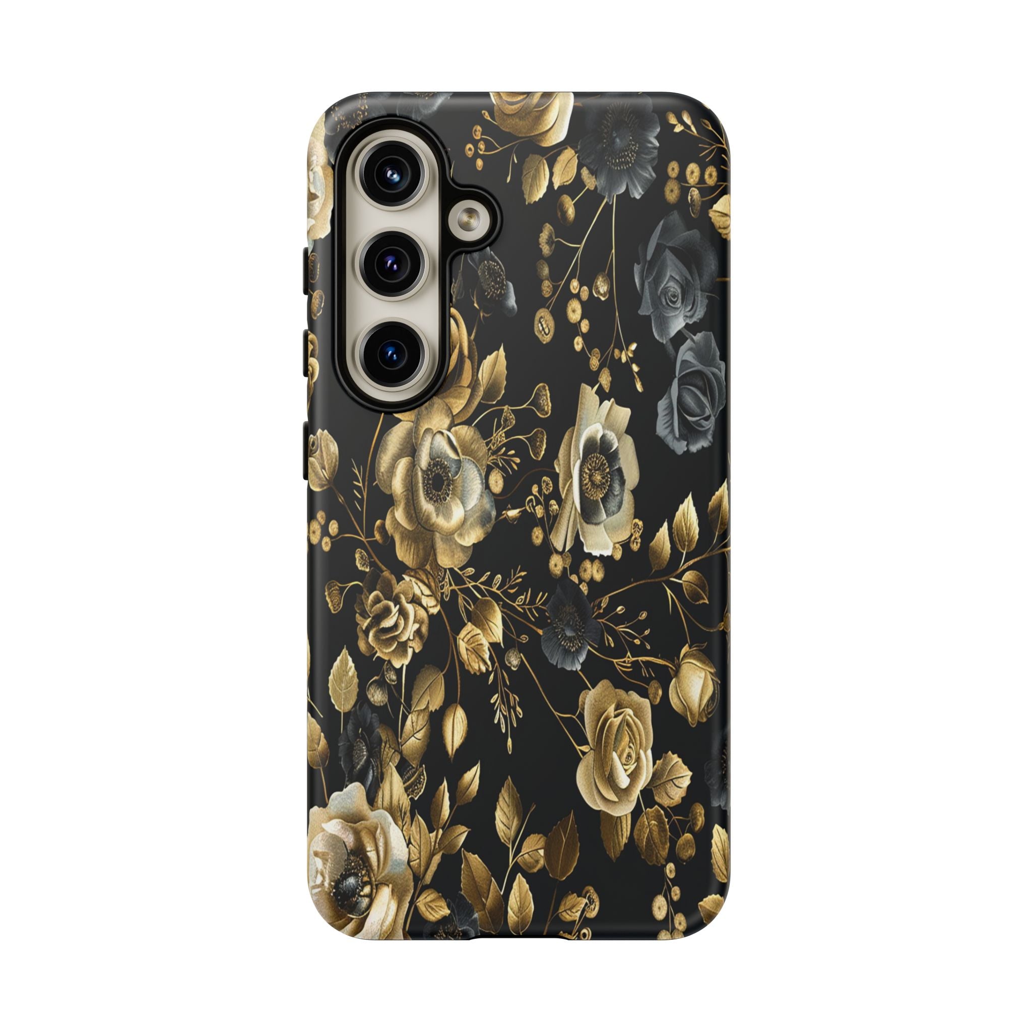 Luxurious Gold Roses on Black