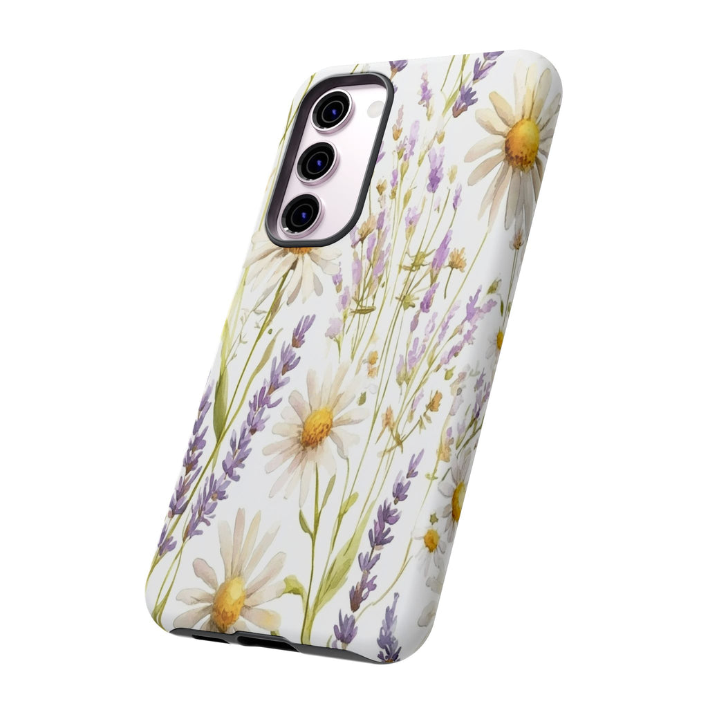 Delicate Watercolor Daisy and Lavender Case