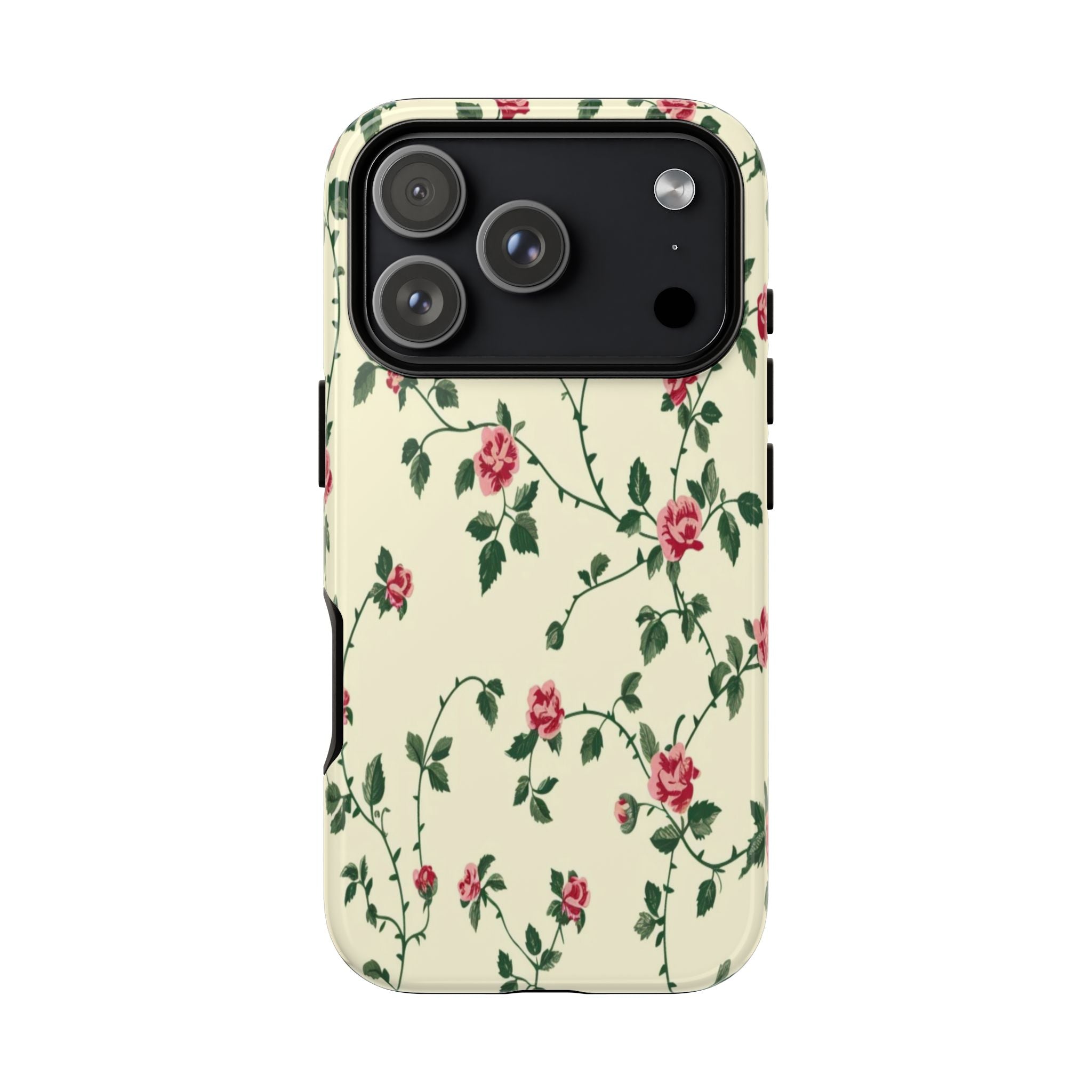 Elegant Pink Roses Victorian Botanical Wallpaper