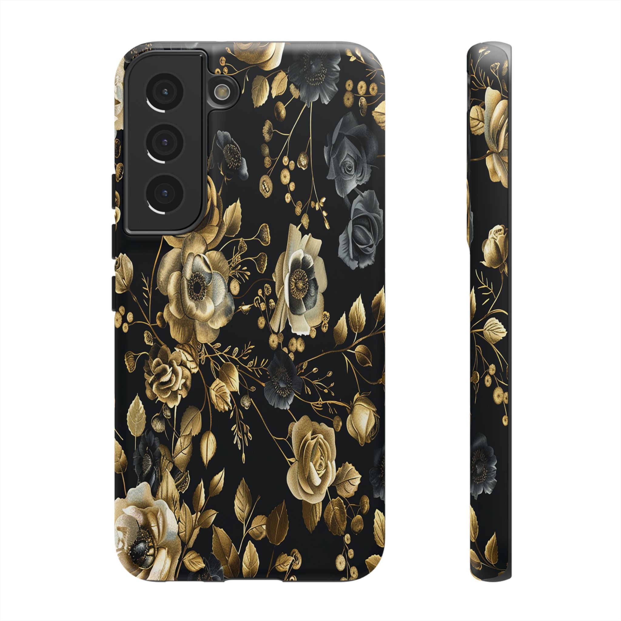 Luxurious Gold Roses on Black