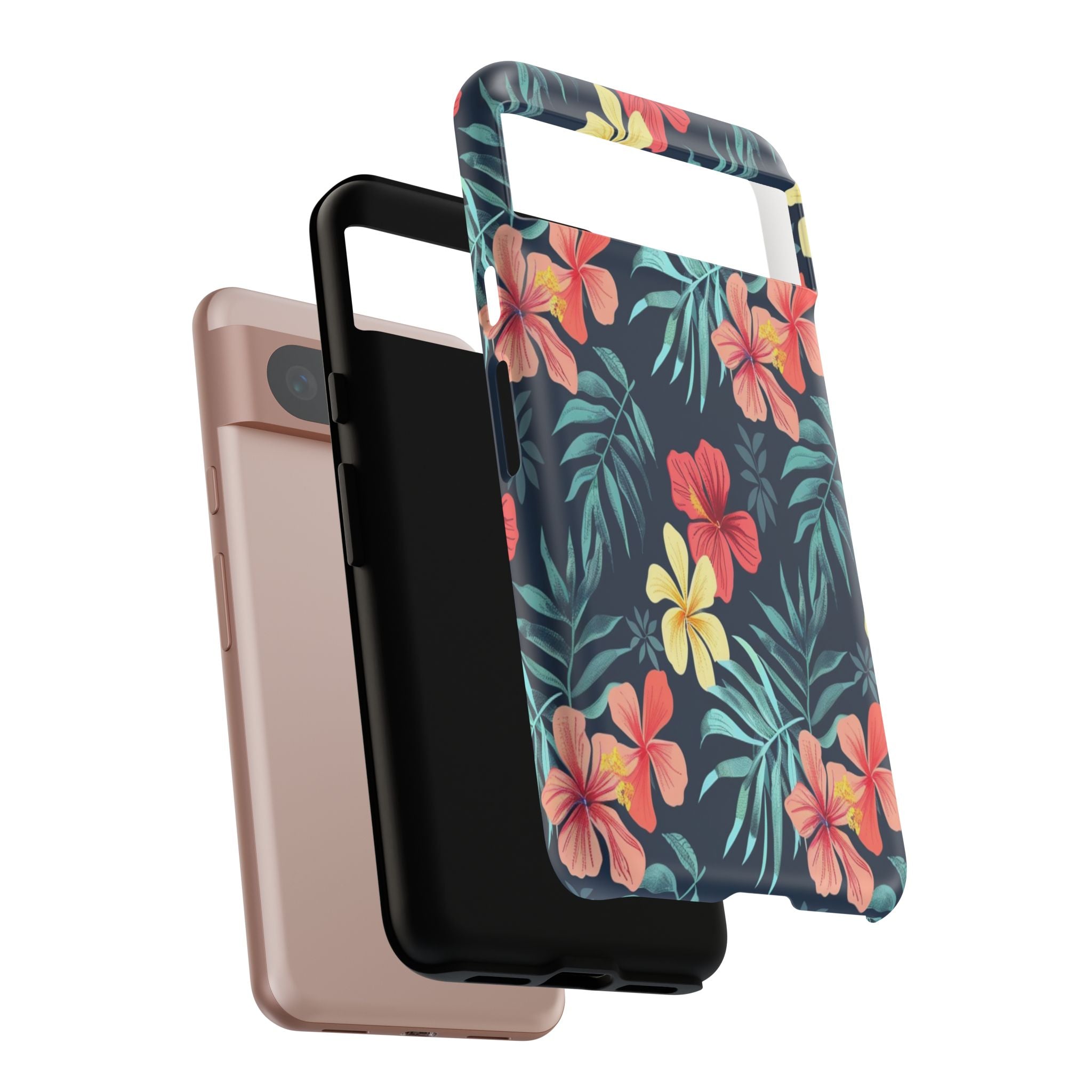 Tropical Hibiscus Navy Case