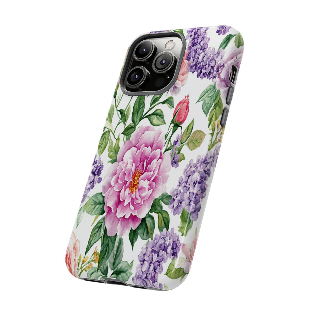 Watercolor Peonies and Lilacs Case