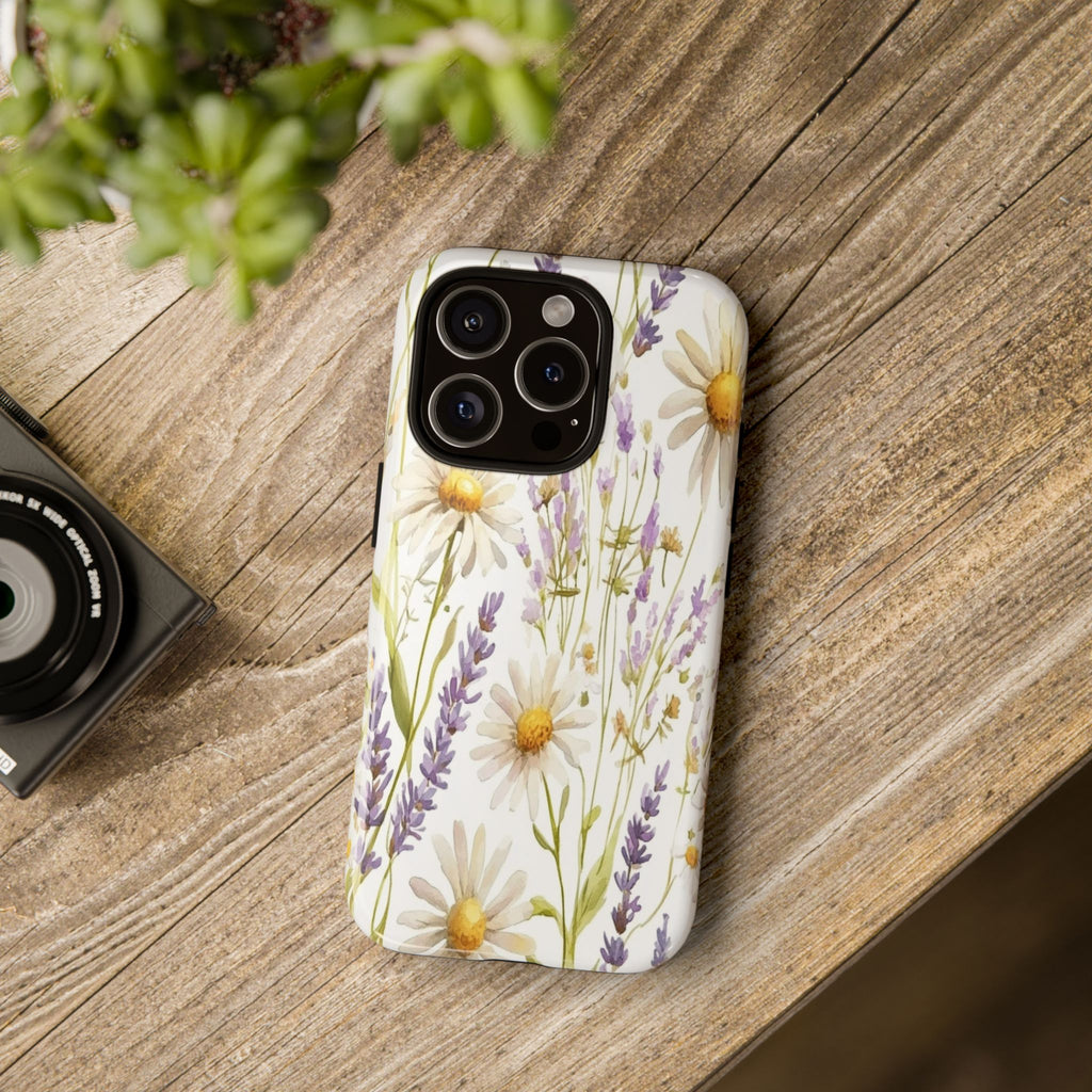 Delicate Watercolor Daisy and Lavender Case