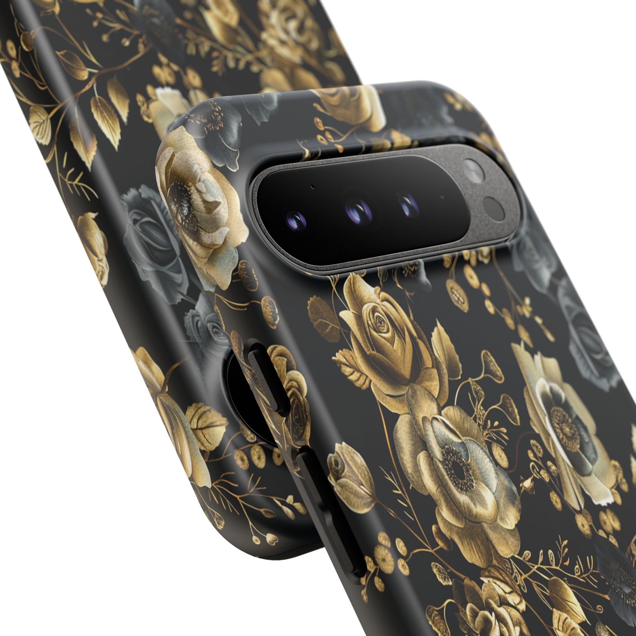 Luxurious Gold Roses on Black