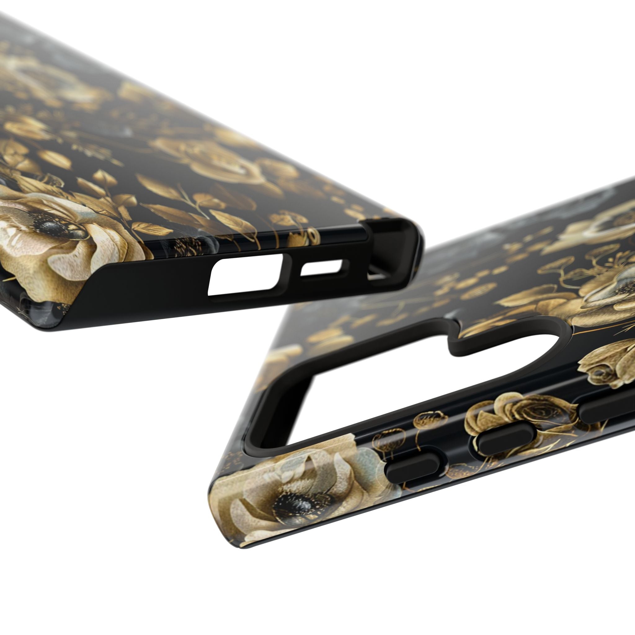 Luxurious Gold Roses on Black