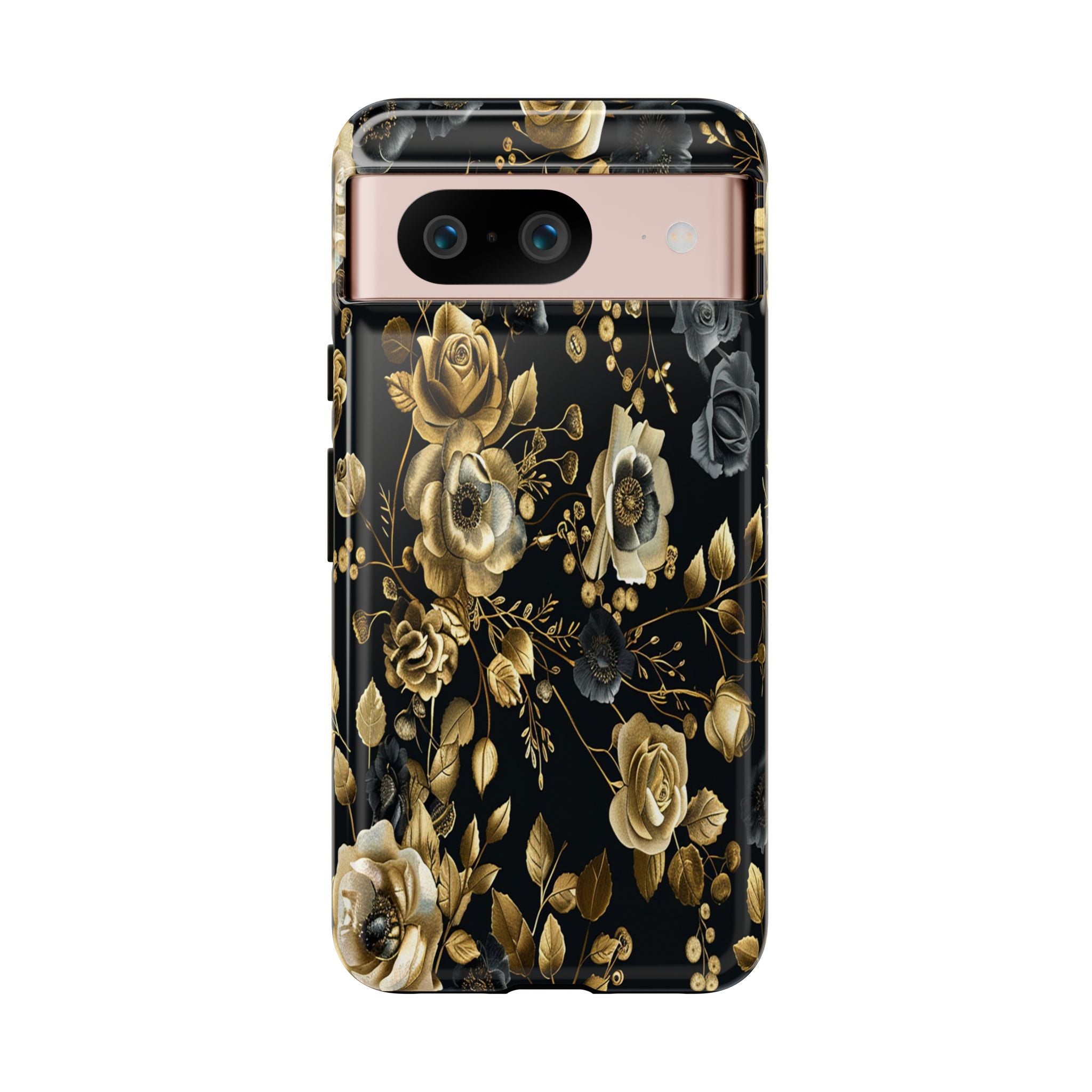 Luxurious Gold Roses on Black