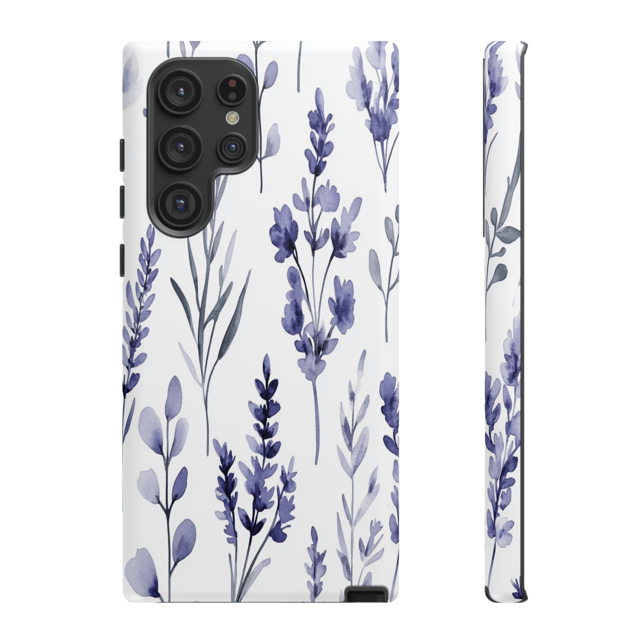 Delicate Purple Botanical Watercolor Floral Pattern