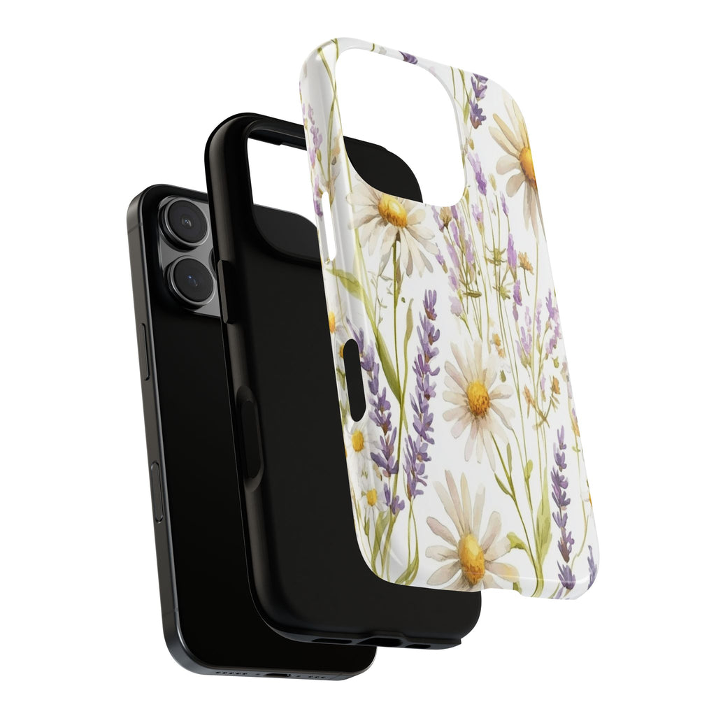 Delicate Watercolor Daisy and Lavender Case