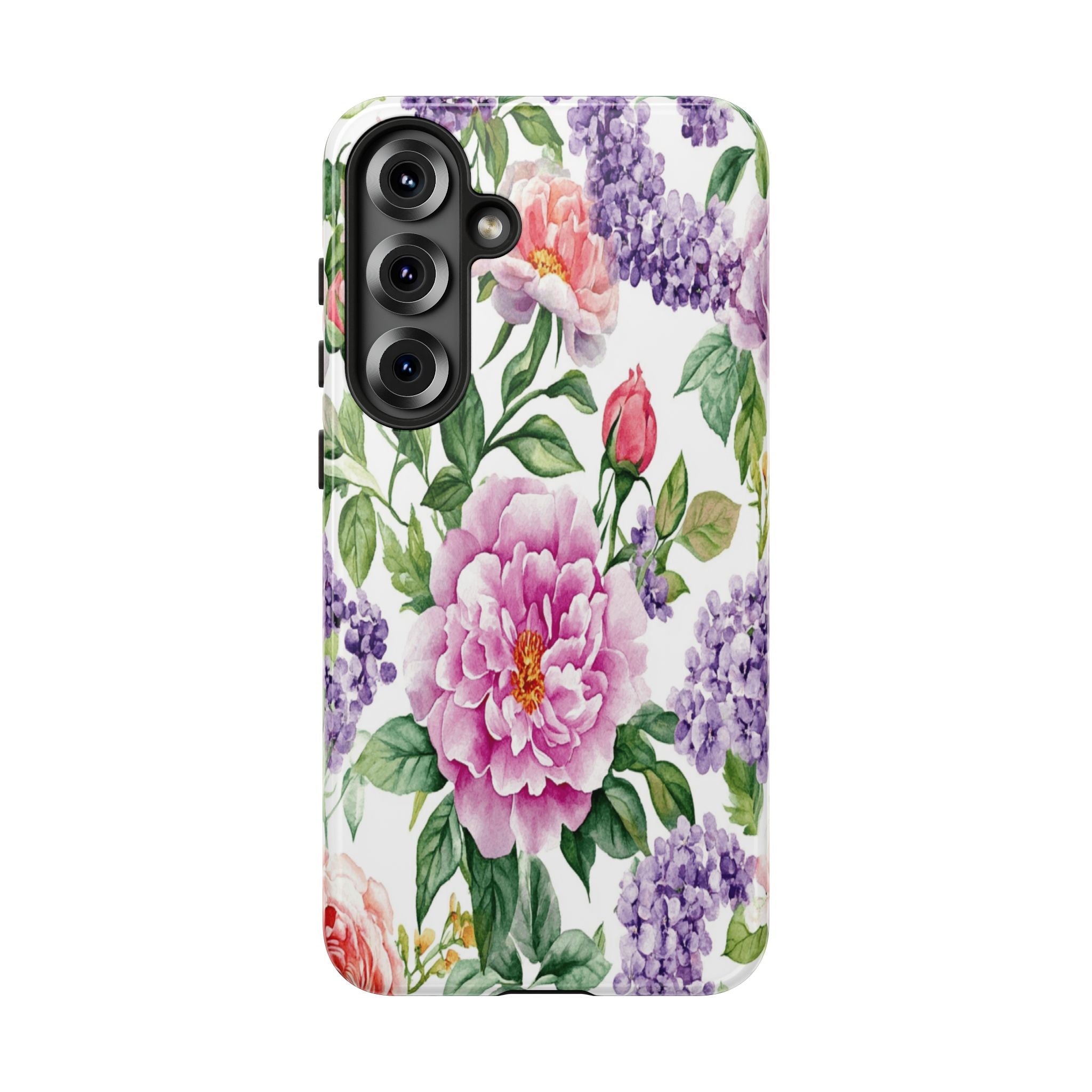 Watercolor Peonies and Lilacs