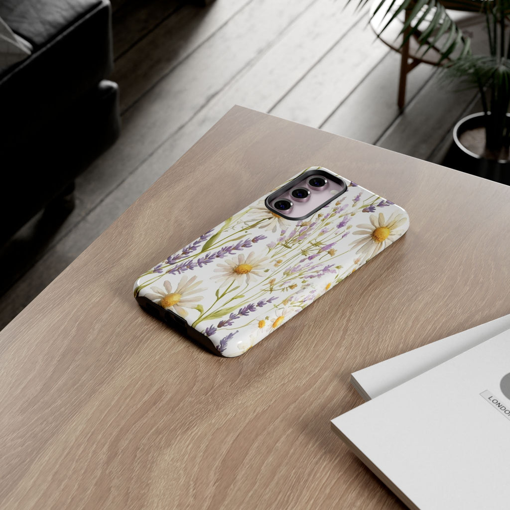 Delicate Watercolor Daisy and Lavender Case