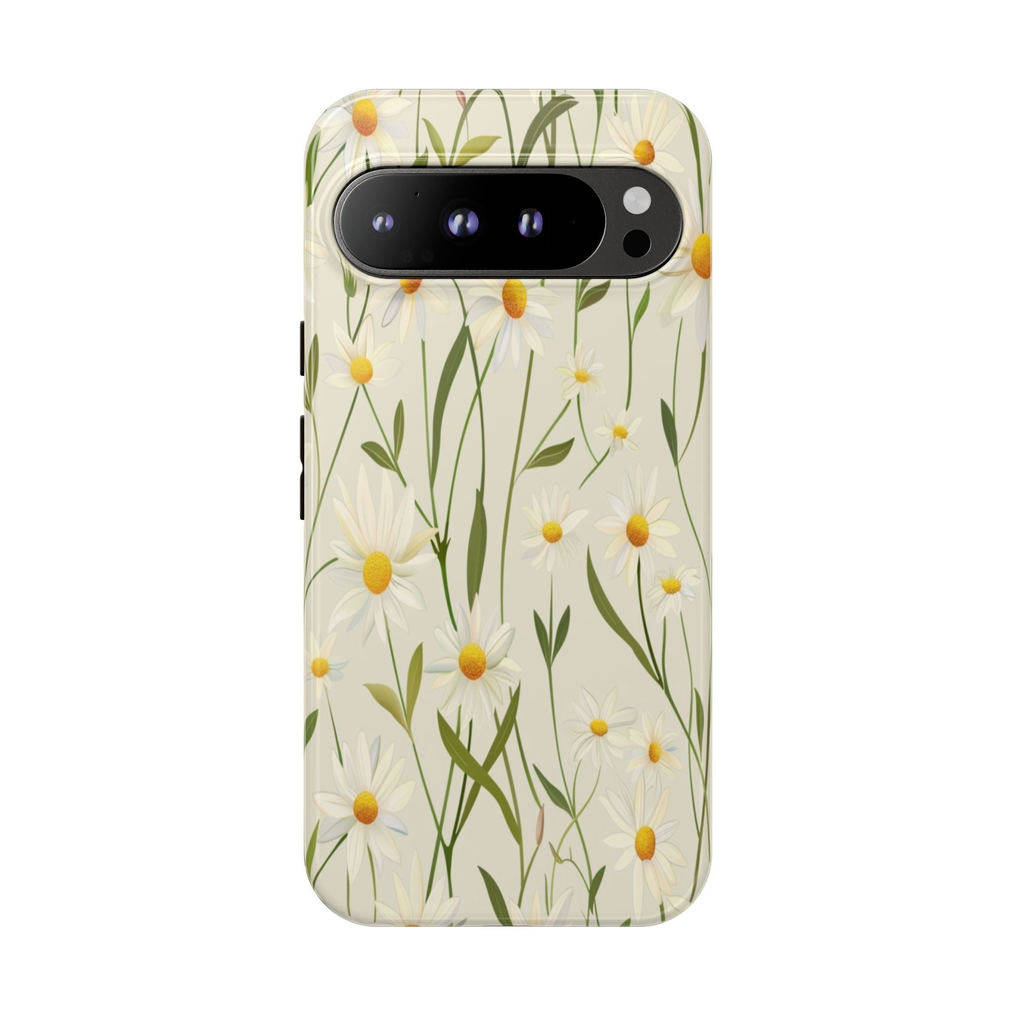 Delicate White Daisies on Cream