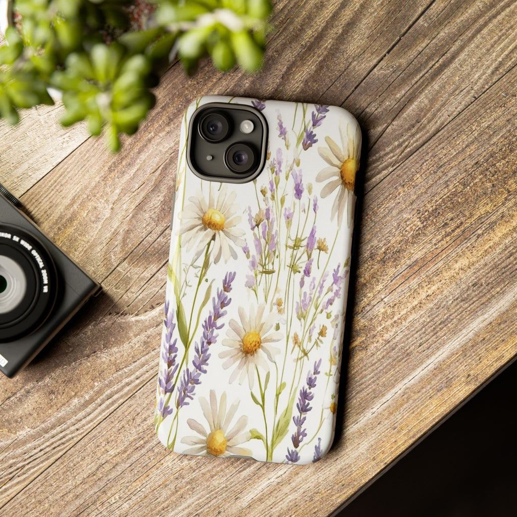 Delicate Watercolor Daisy and Lavender Case