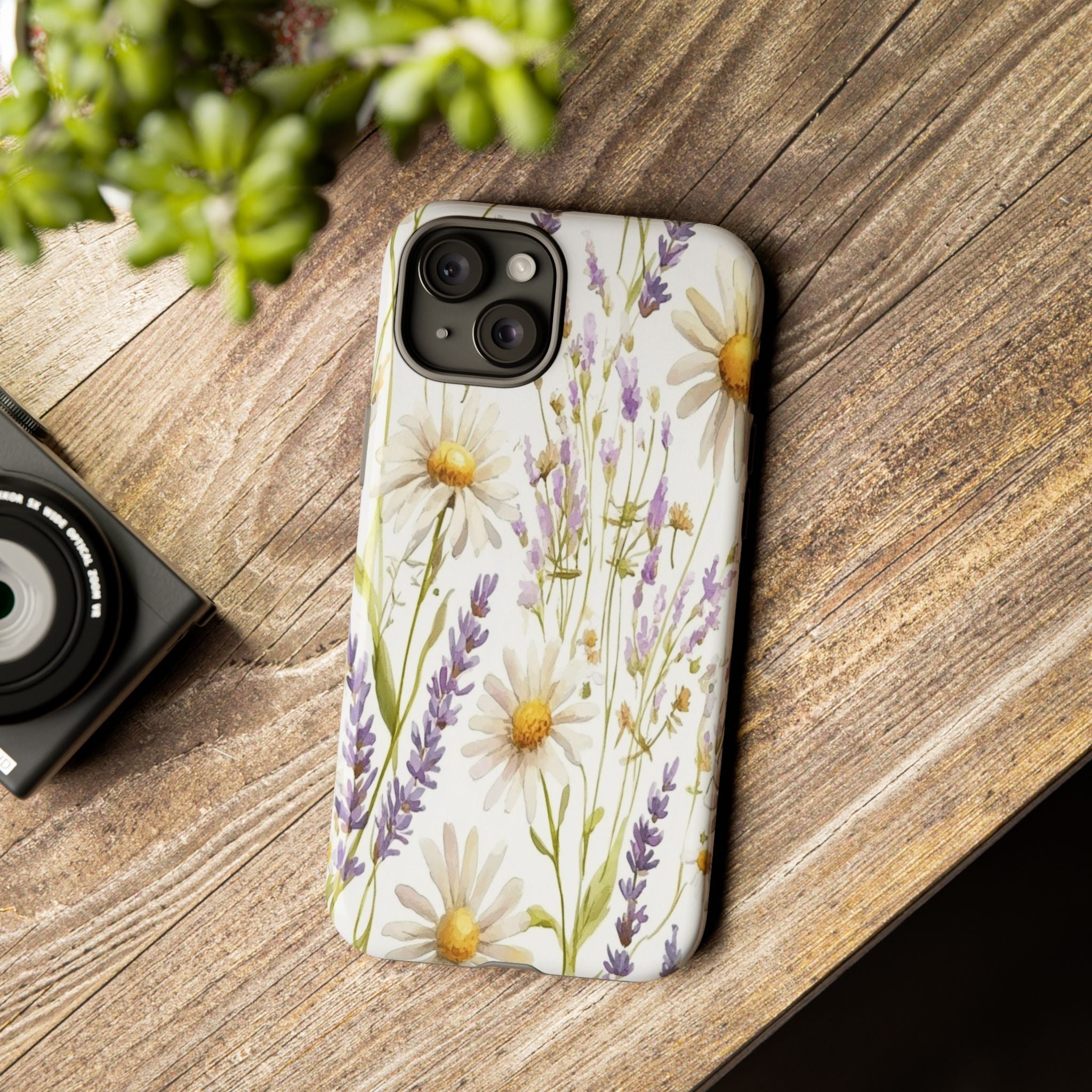 Delicate Watercolor Daisy and Lavender Case