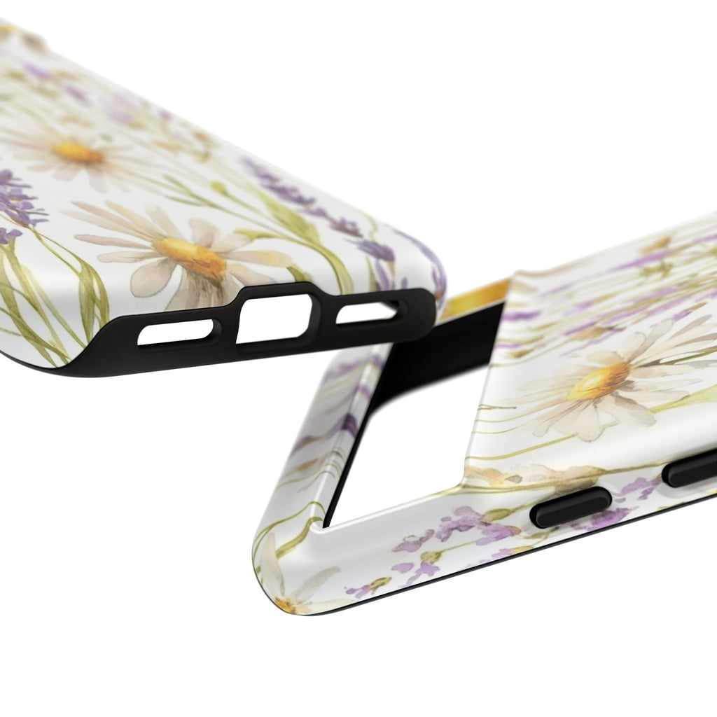 Delicate Watercolor Daisy and Lavender Case