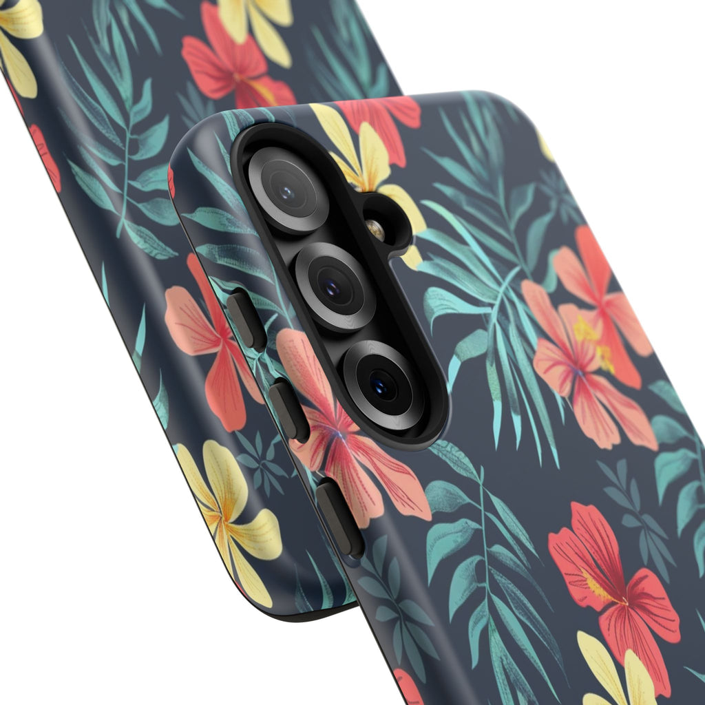 Tropical Hibiscus Navy Case