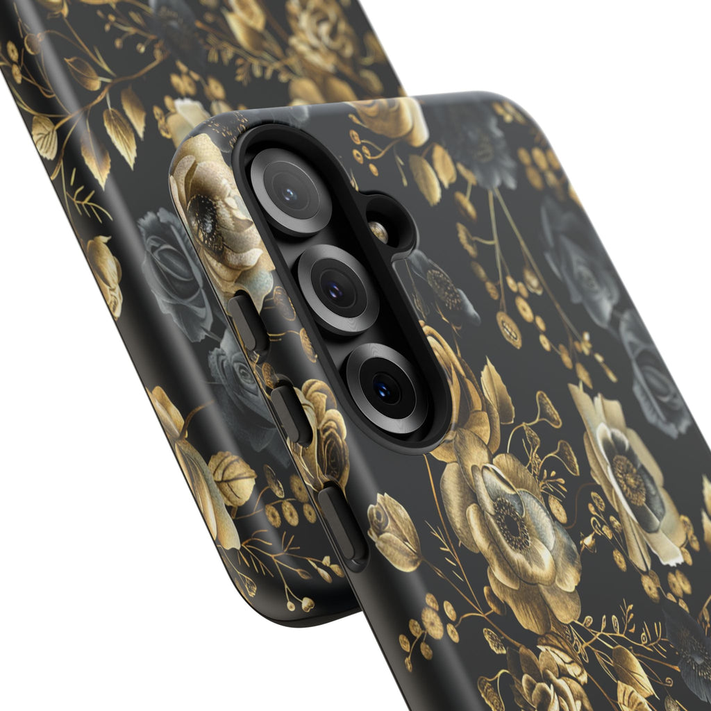 Luxurious Gold Roses on Black