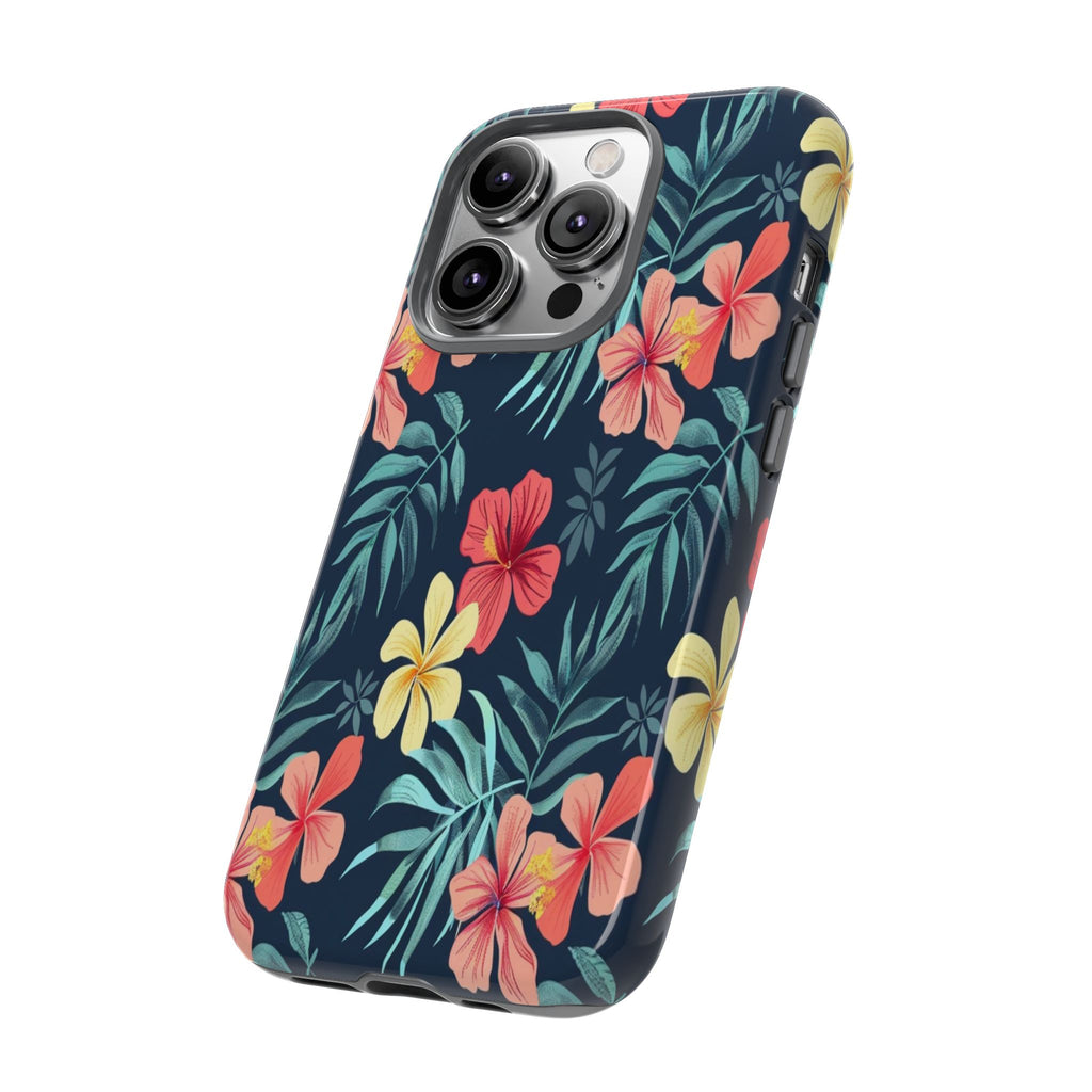 Tropical Hibiscus Navy Case