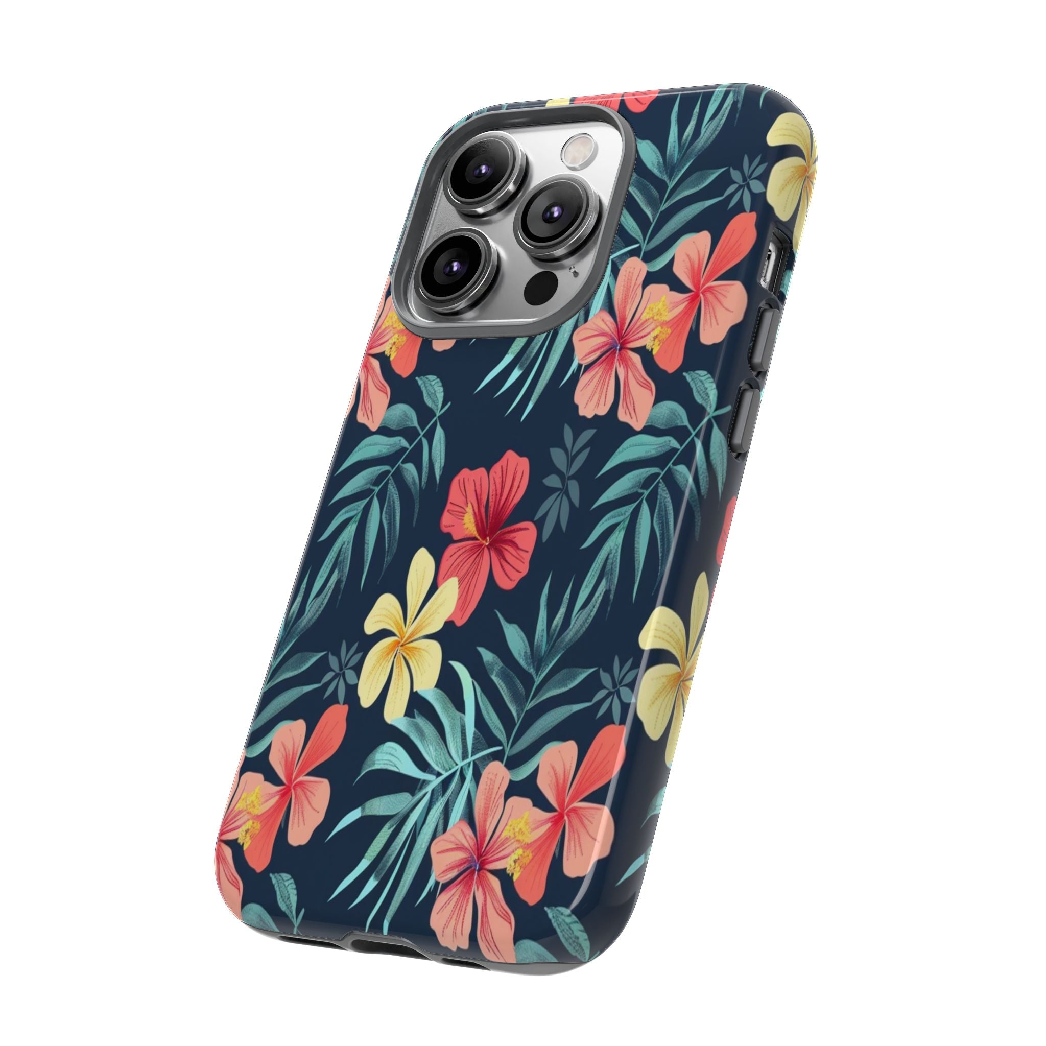 Tropical Hibiscus Navy Case