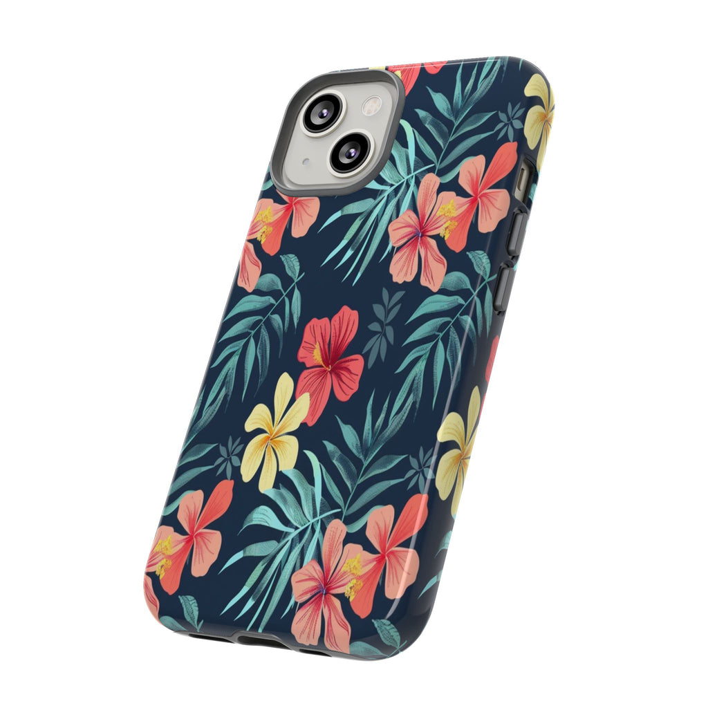 Tropical Hibiscus Navy Case