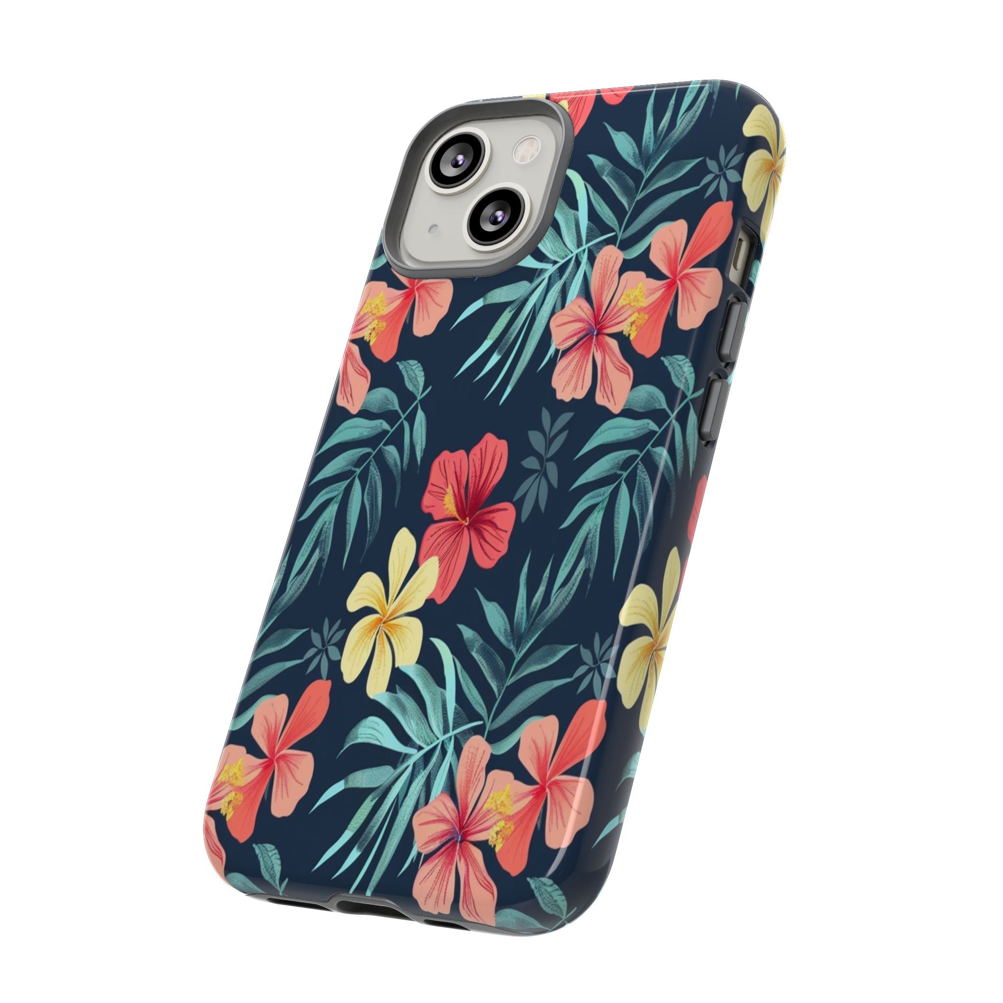 Tropical Hibiscus Navy Case