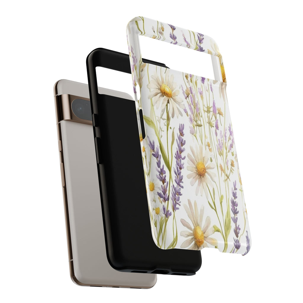 Delicate Watercolor Daisy and Lavender Case