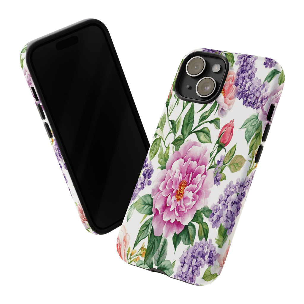 Watercolor Peonies and Lilacs Case