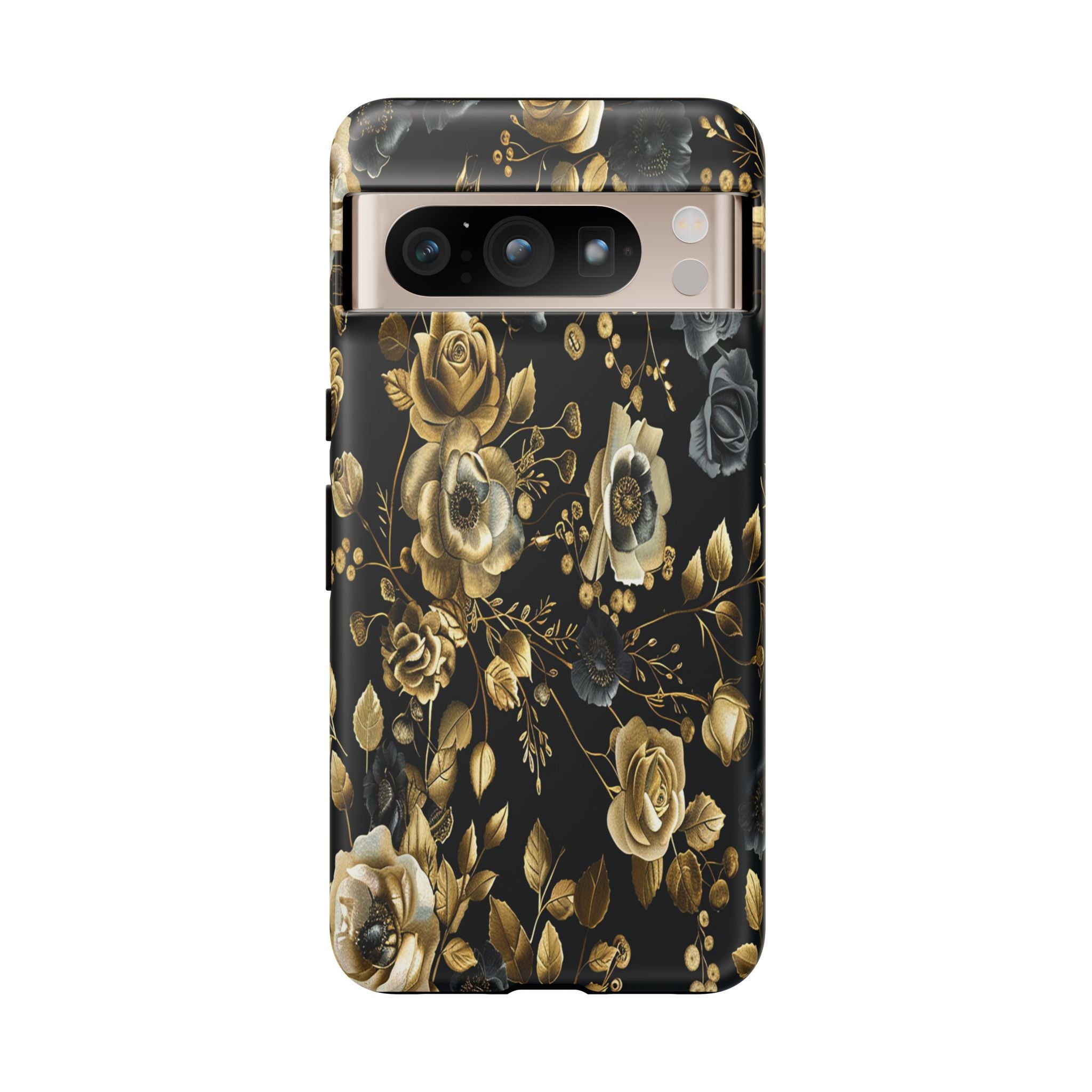 Luxurious Gold Roses on Black