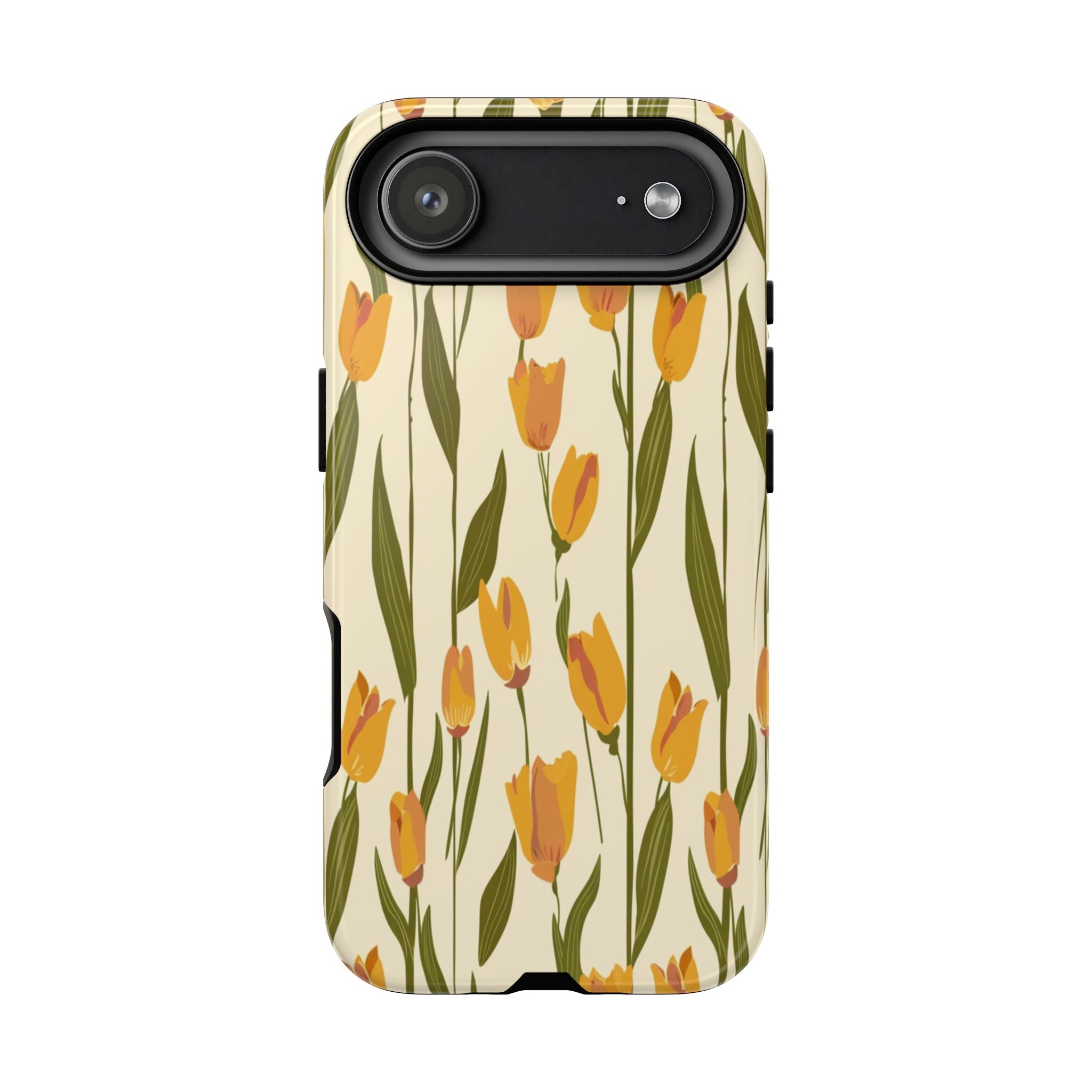 Vibrant Yellow and Orange Tulips Seamless Pattern