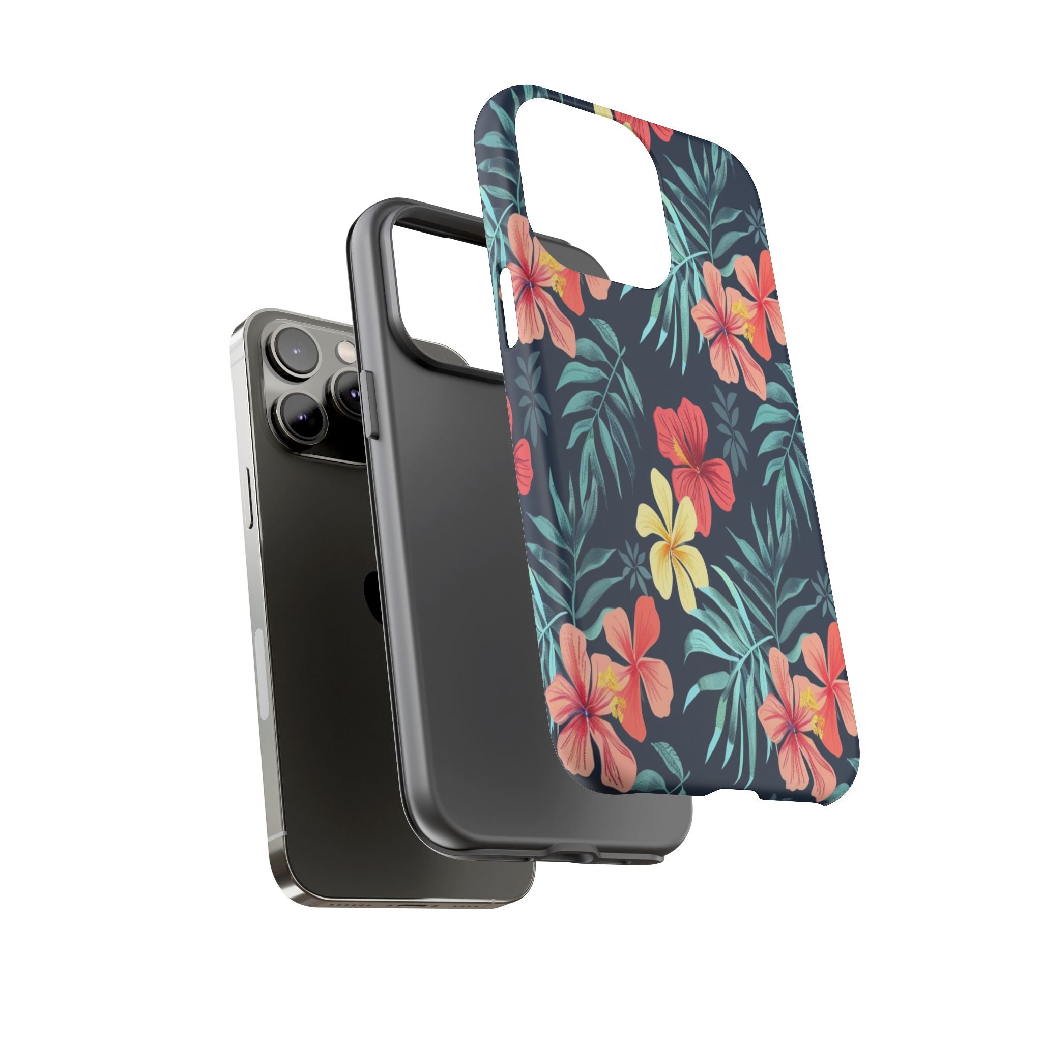 Tropical Hibiscus Navy Case