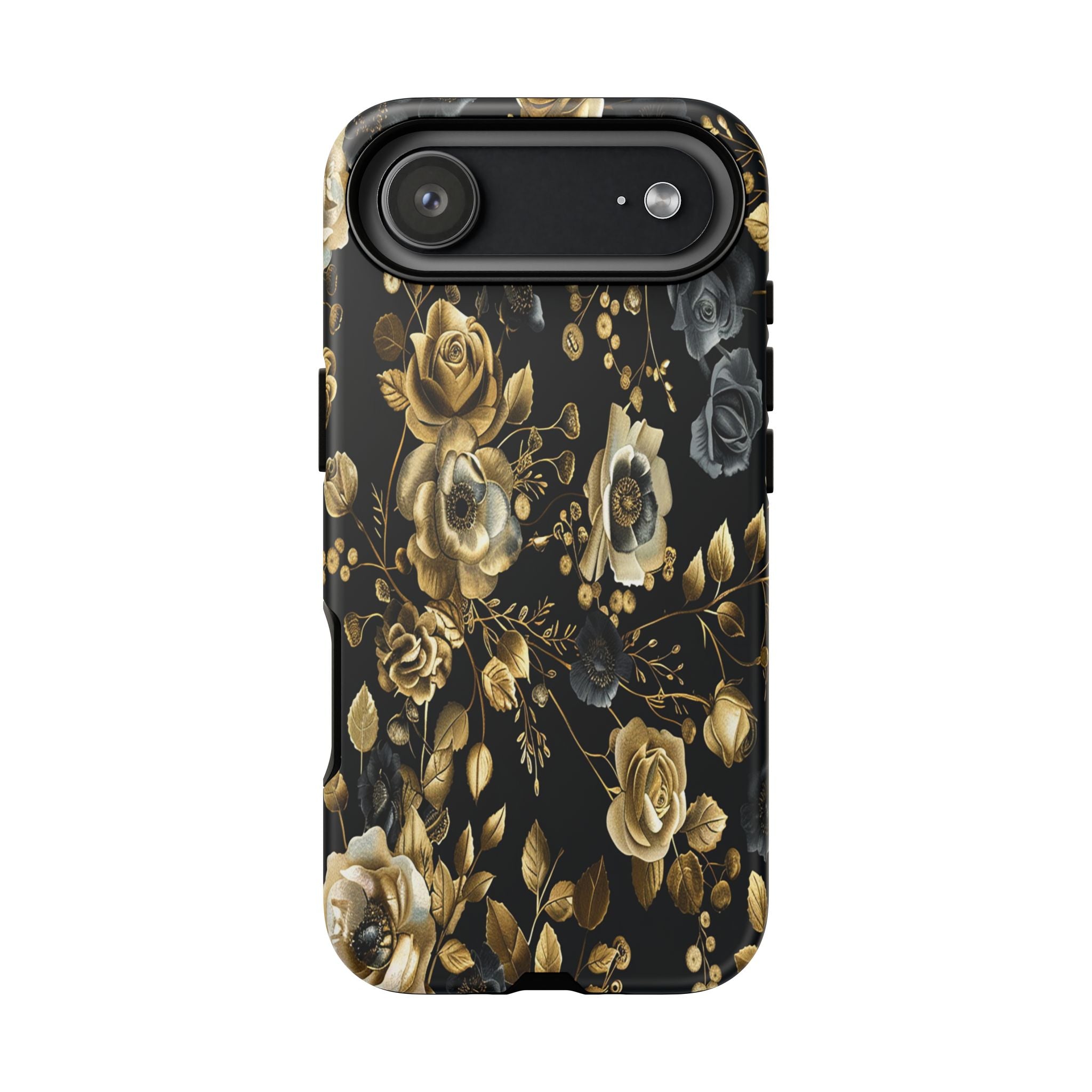 Luxurious Gold Roses on Black