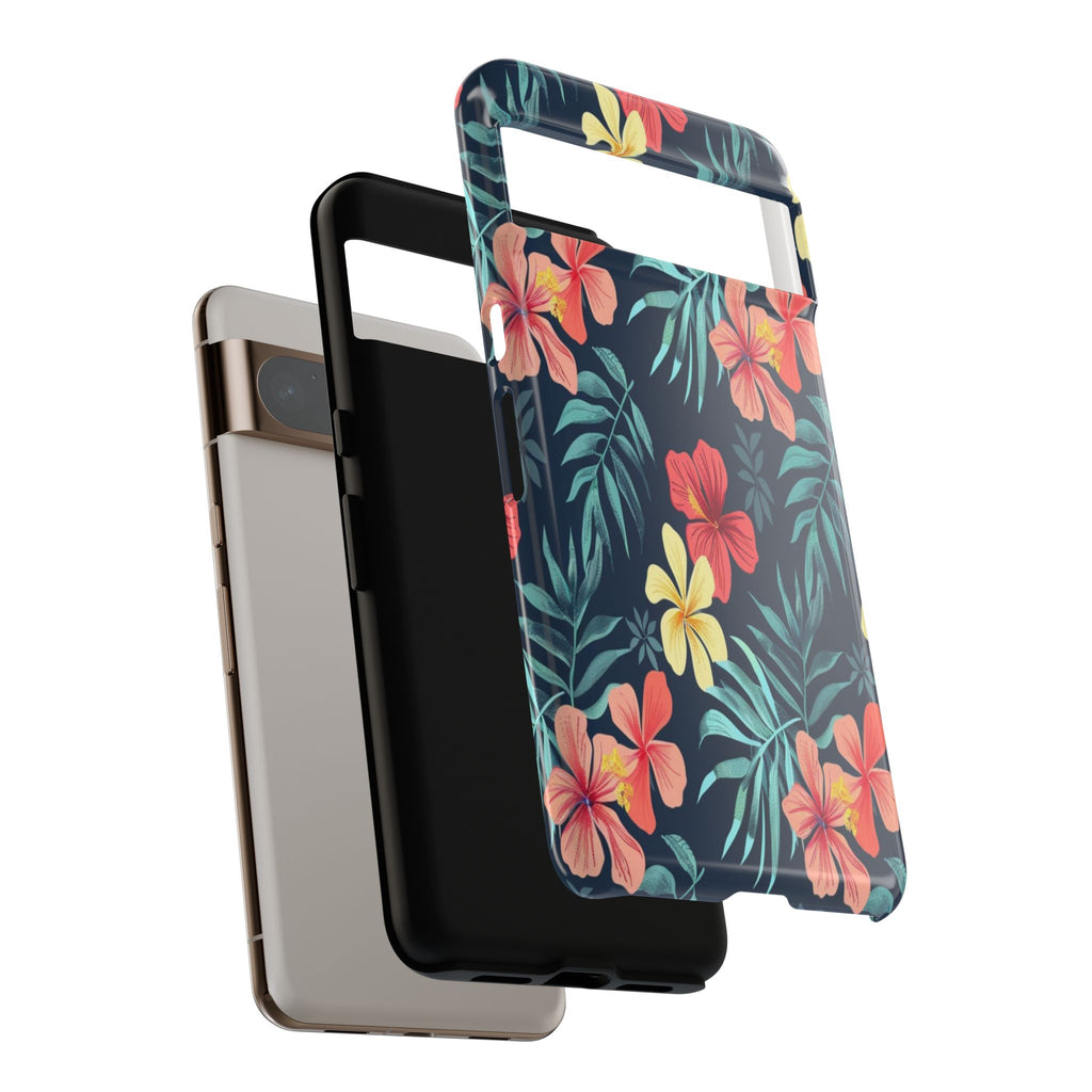 Tropical Hibiscus Navy Case
