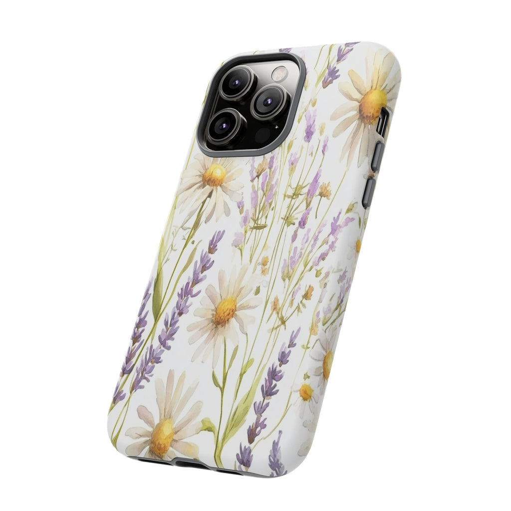 Delicate Watercolor Daisy and Lavender Case
