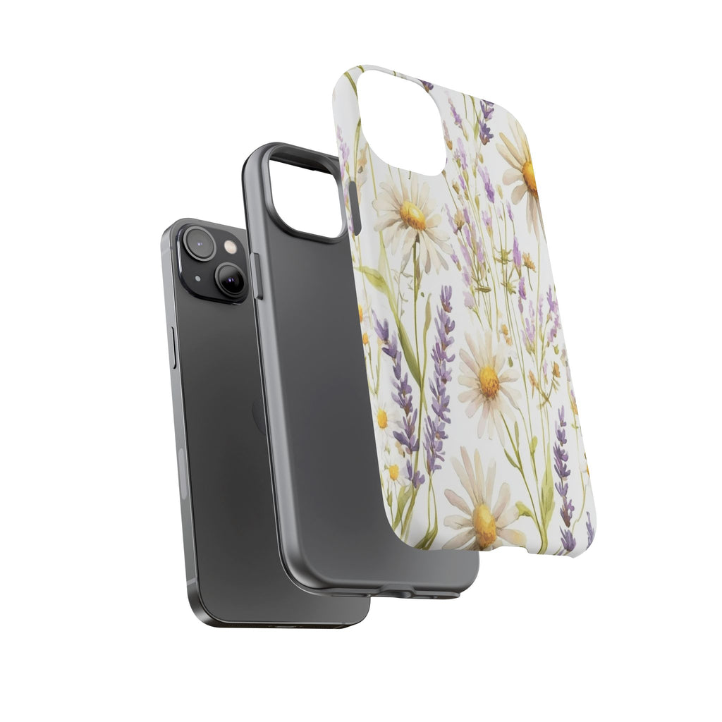 Delicate Watercolor Daisy and Lavender Case