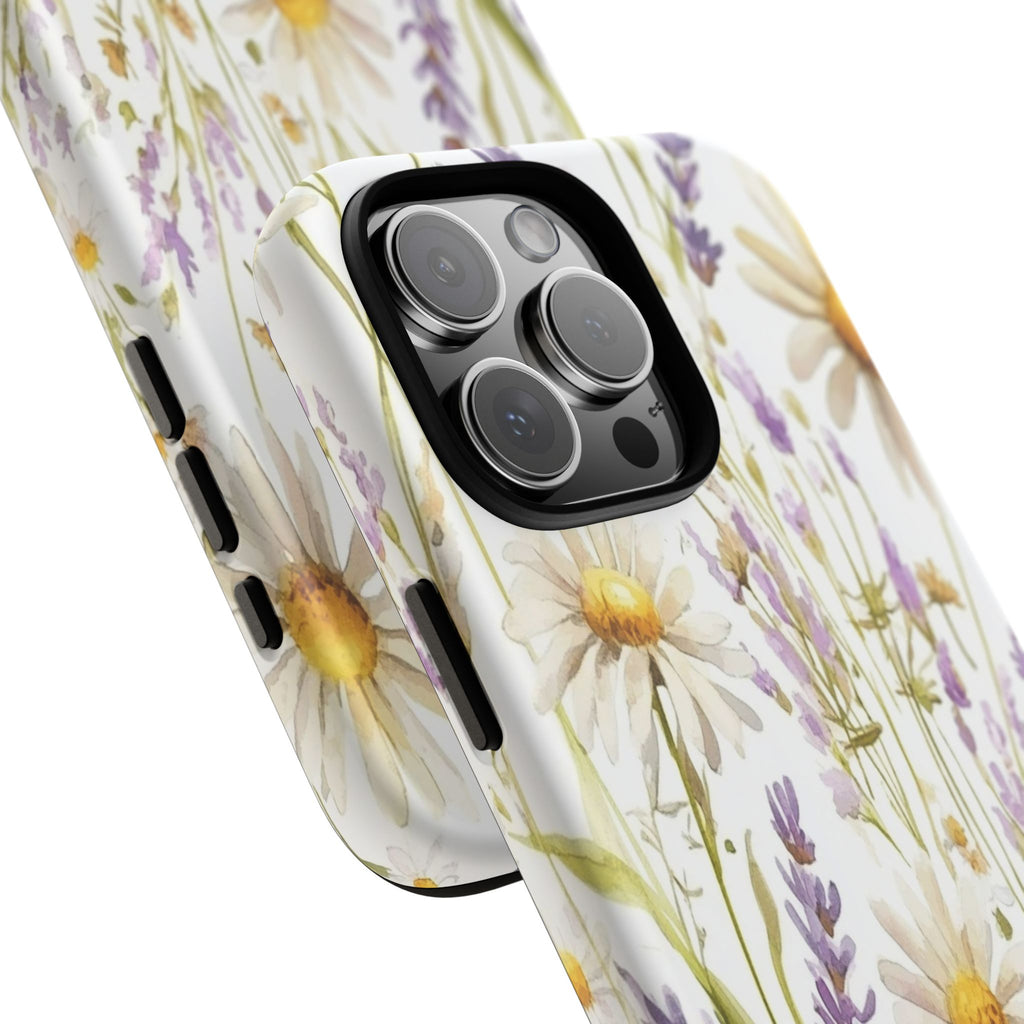 Delicate Watercolor Daisy and Lavender Case