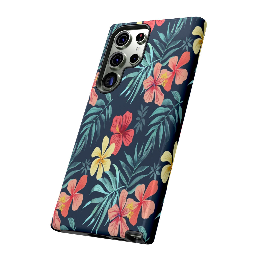 Tropical Hibiscus Navy Case